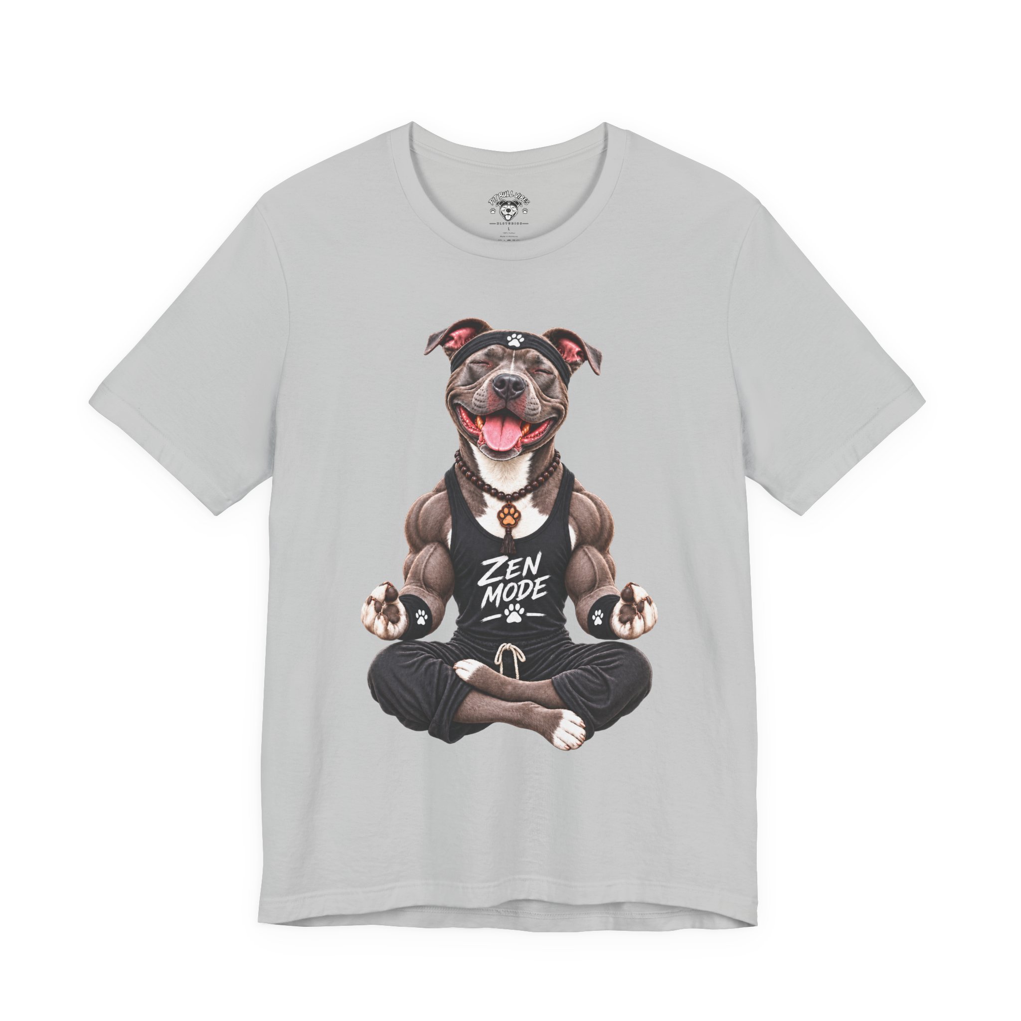 Zen Mode Pit Bull T-Shirt — Cute Meditation Dog Graphic Tee - Image 5