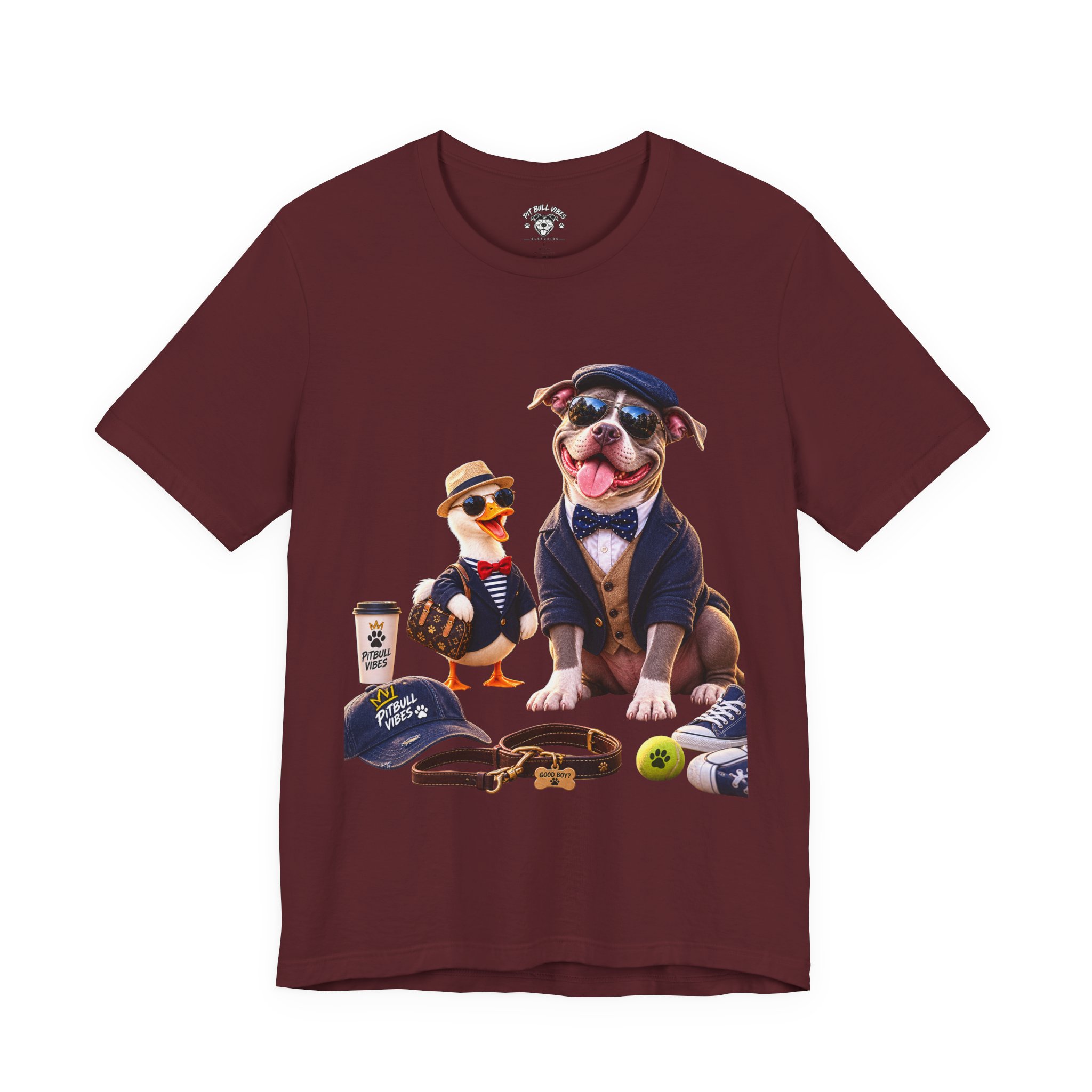 Dog & Duck Dapper Duo T‑Shirt — Funny Pet Portrait Tee - Image 29