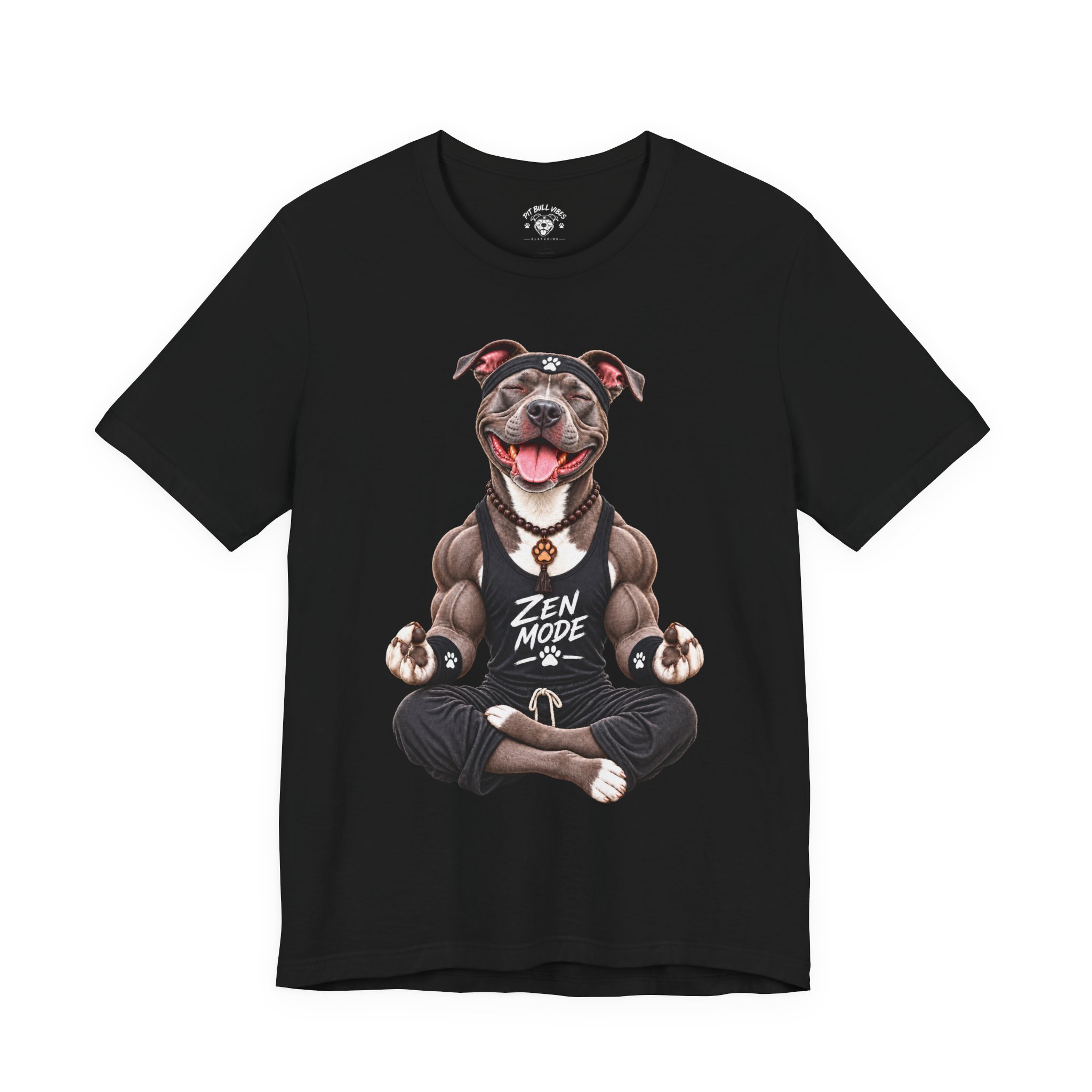 Zen Mode Pit Bull T-Shirt — Cute Meditation Dog Graphic Tee - Image 9