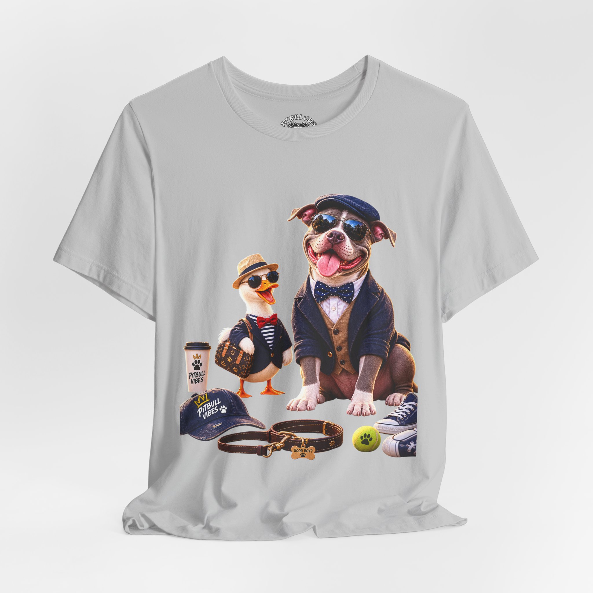 Dog & Duck Dapper Duo T‑Shirt — Funny Pet Portrait Tee - Image 12