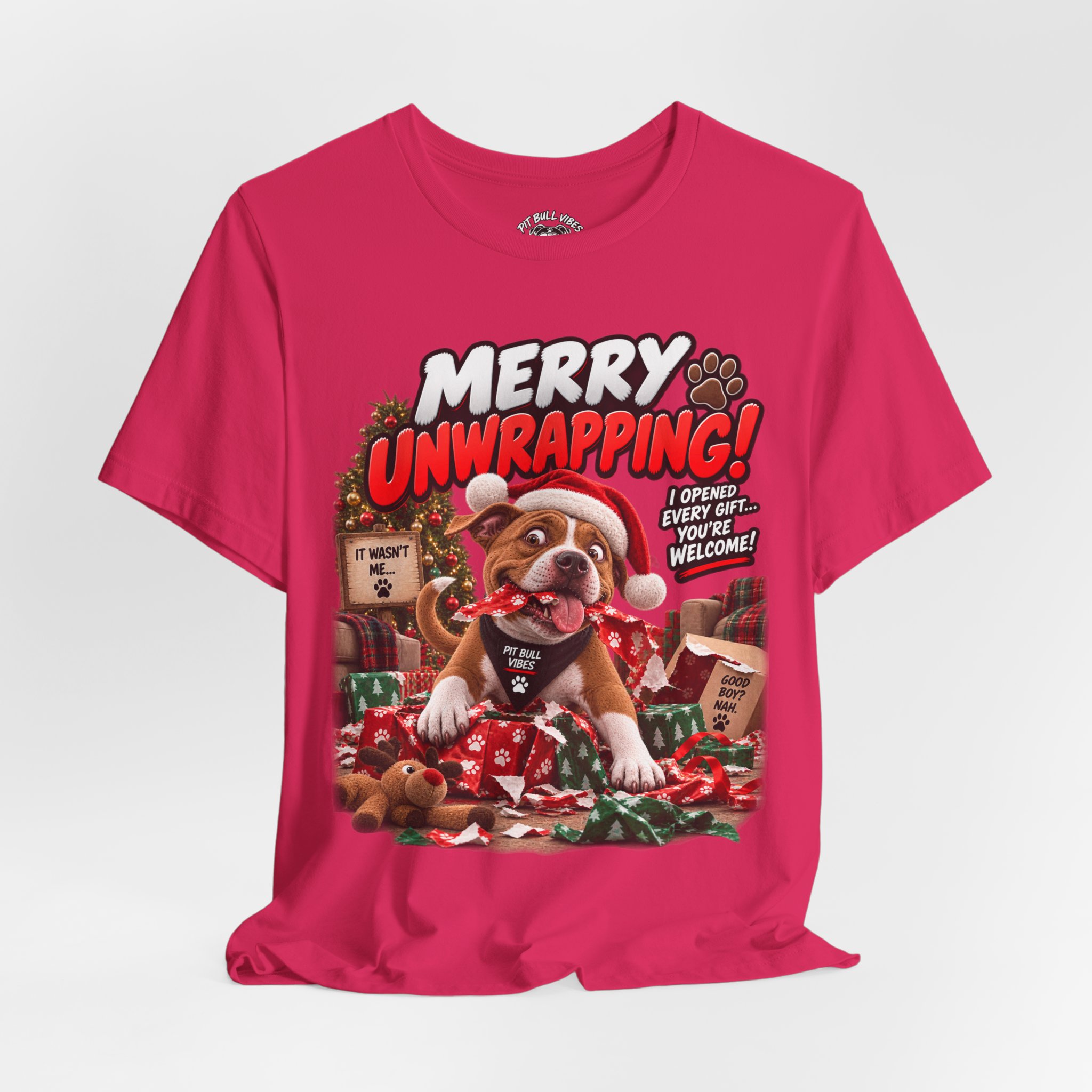 Merry Unwrapping! Christmas Dog T-Shirt — Funny Holiday Puppy Gift - Image 28