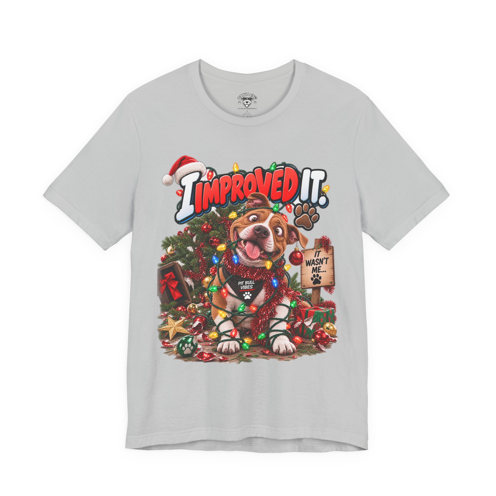 Christmas Dog T‑Shirt – "I Improved It" Funny Holiday Pet Tee - Image 9