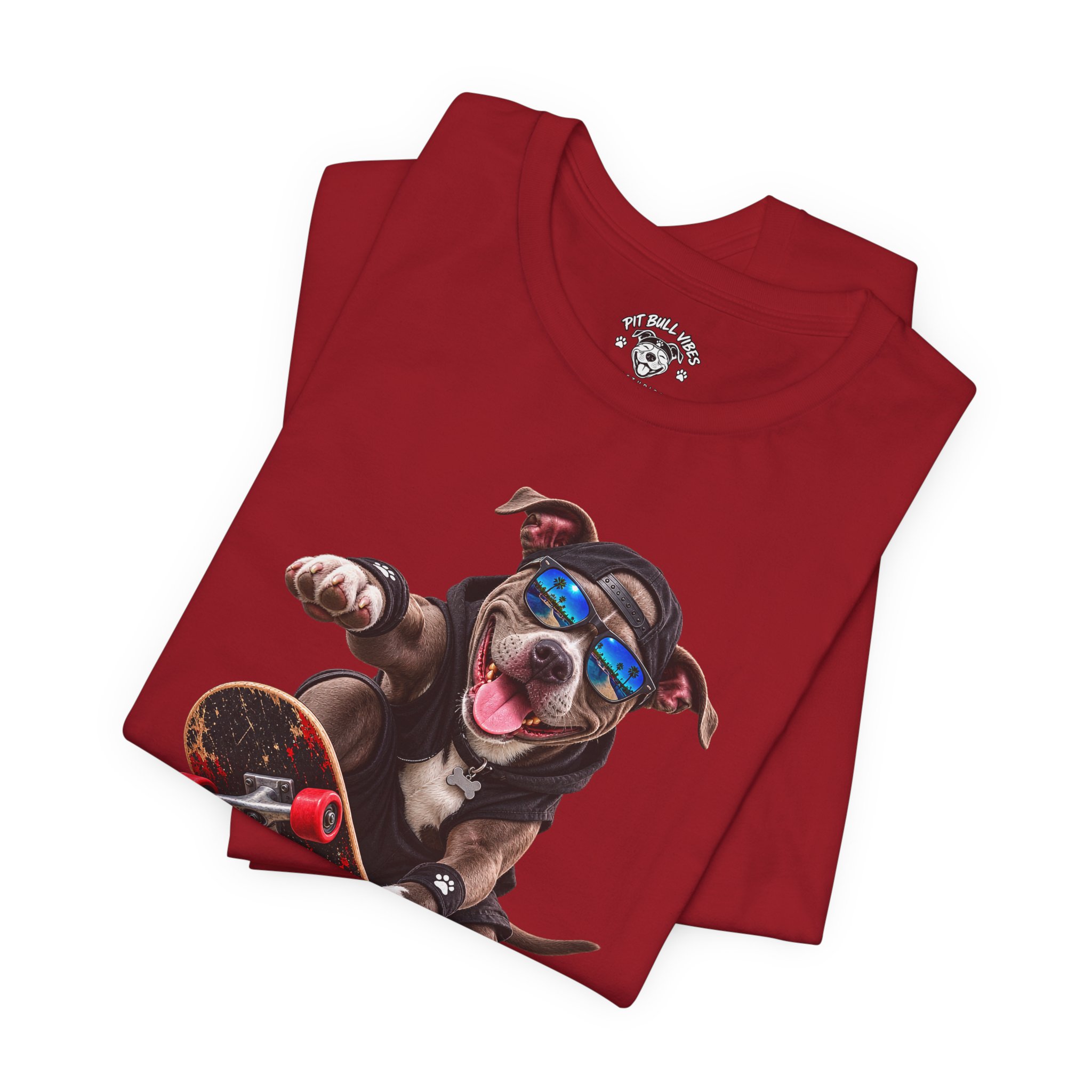 Skateboarding Dog T-Shirt | Skate Pup Graphic Tee, Sunglasses Puppy - Image 39