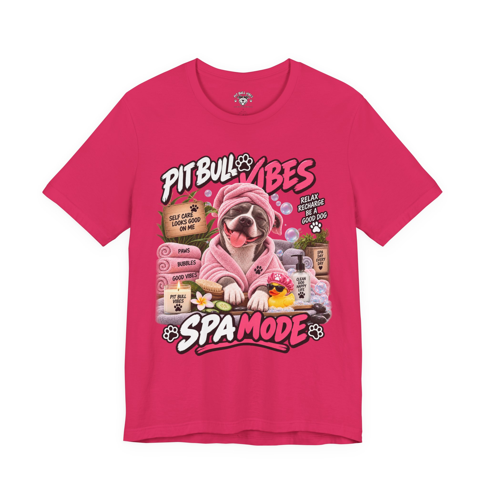Pit Bull Spa Mode T-Shirt – Cute Spa Vibes Graphic Tee for Dog Lovers - Image 29
