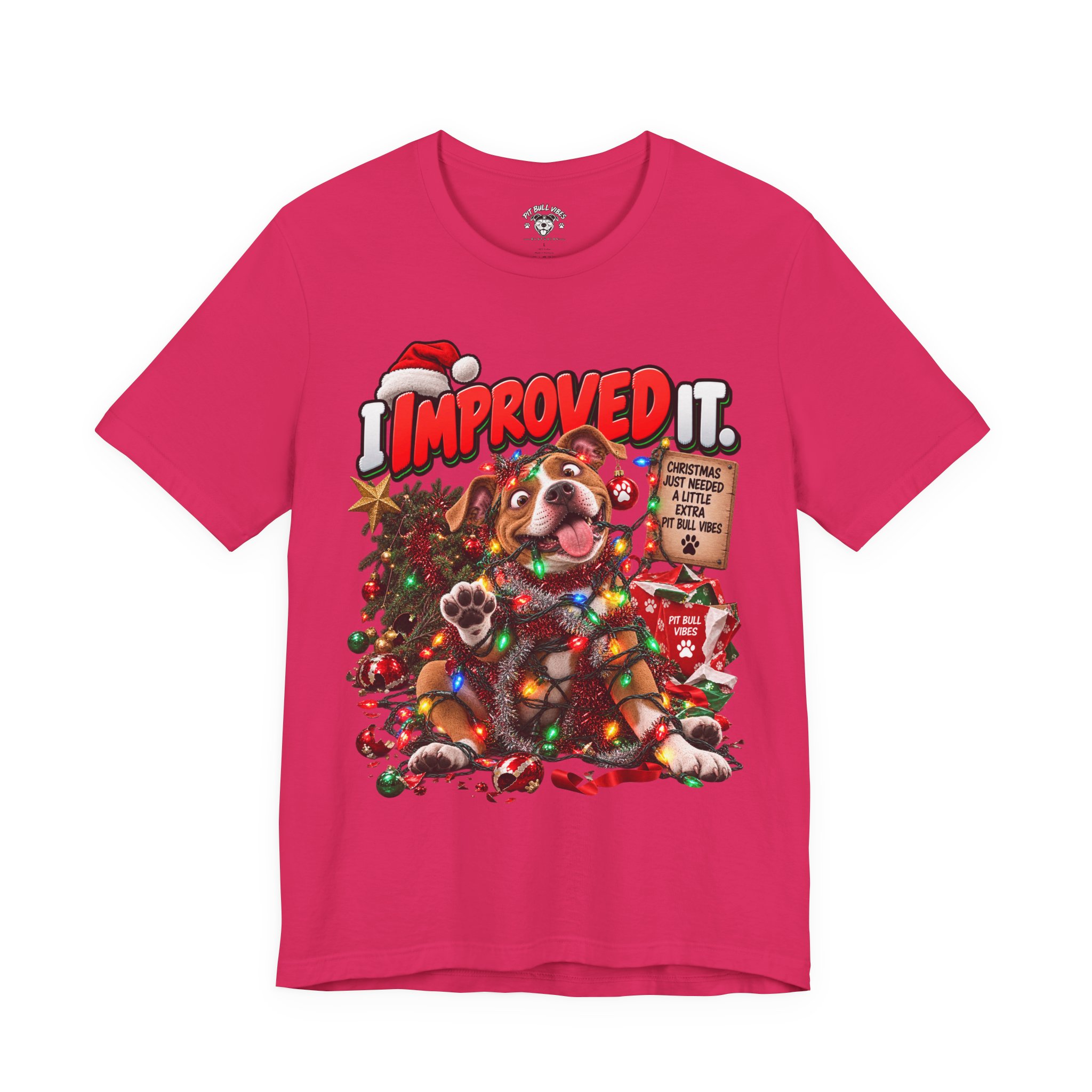 Holiday Dog T‑Shirt “I Improved It” Christmas Puppy Tee - Image 25