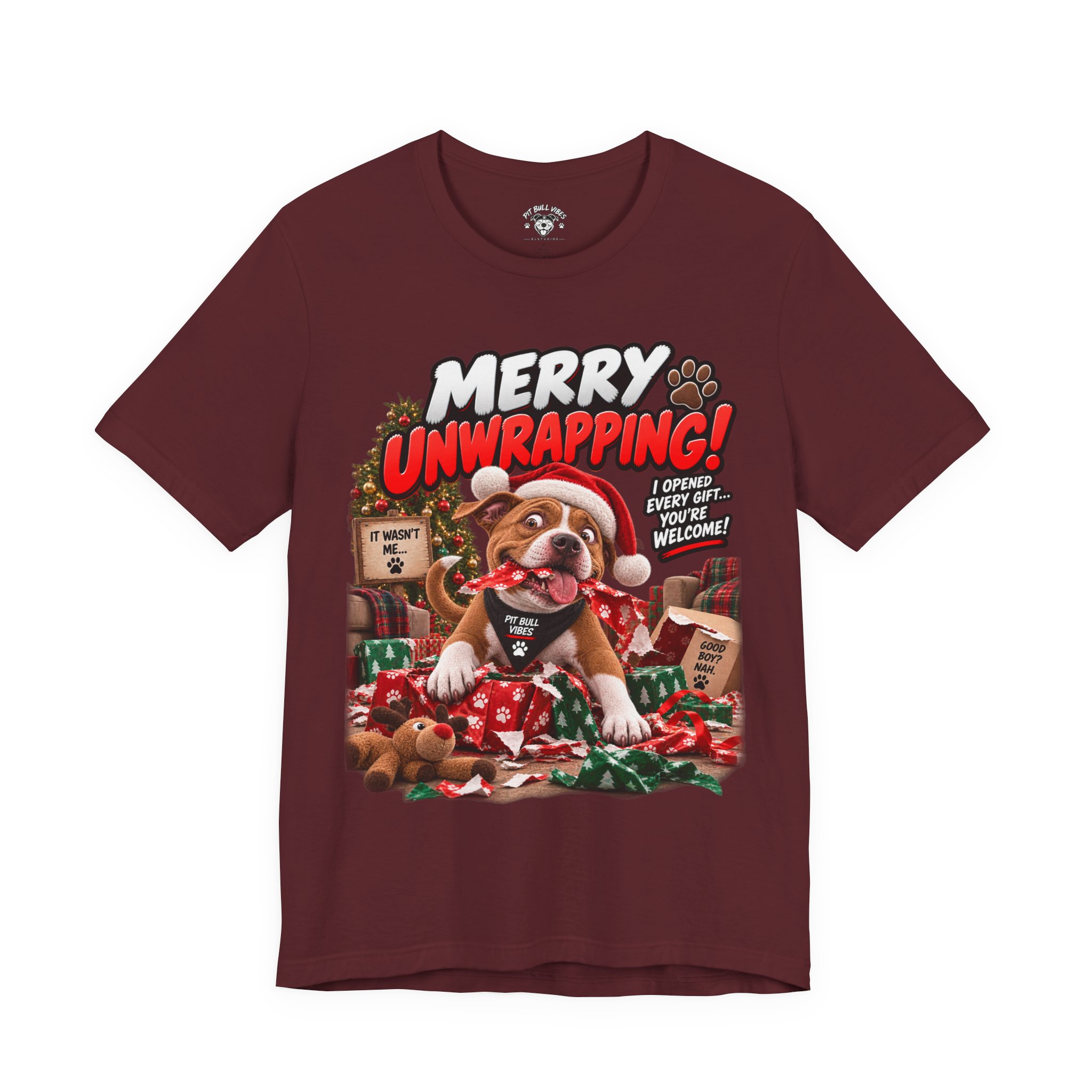 Merry Unwrapping! Christmas Dog T-Shirt — Funny Holiday Puppy Gift - Image 29
