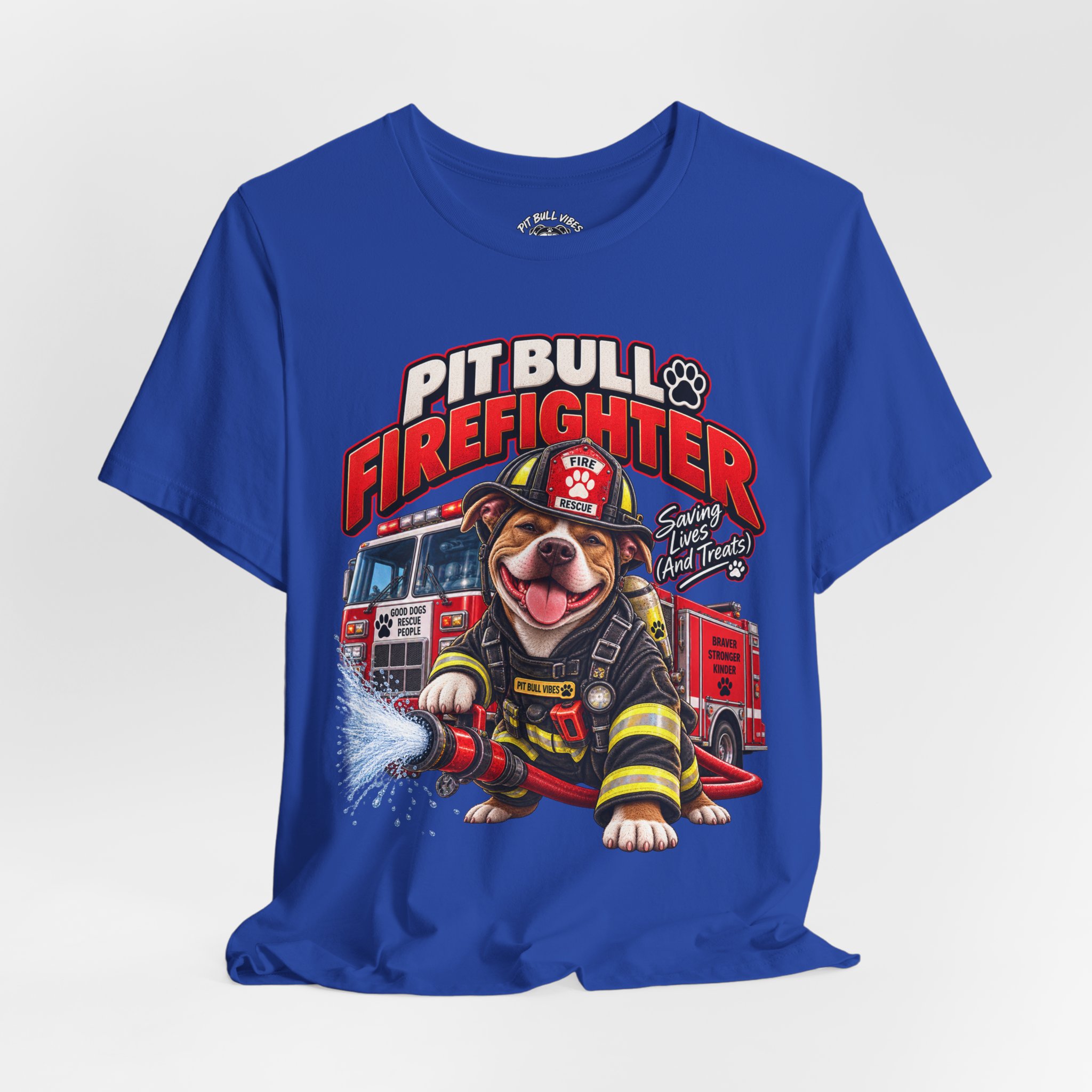 Pitbull Firefighter T-Shirt – Cute Firehouse Dog Tee for Firefighters & Dog Lovers - Image 20