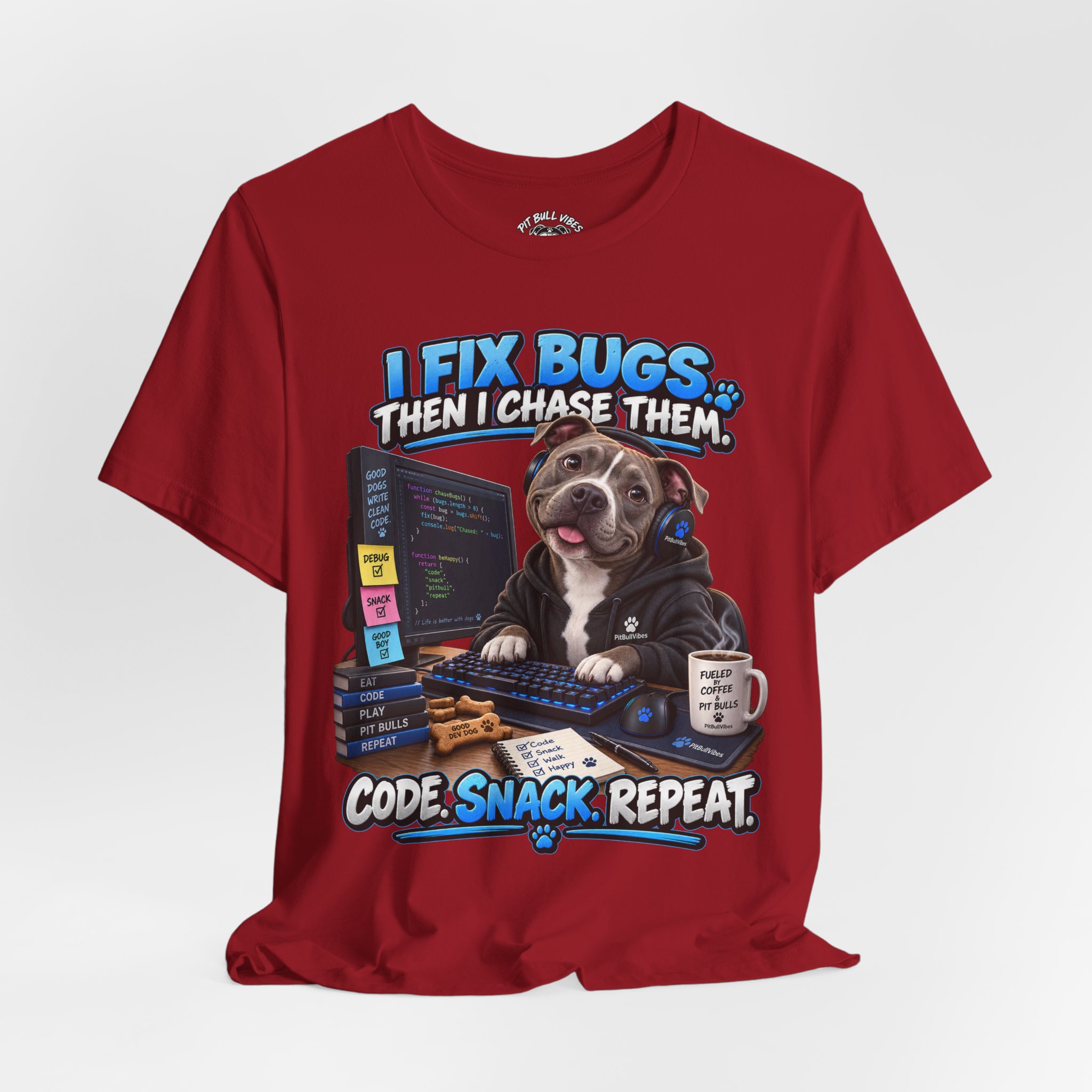 Bug-Fixing Coder Tee — "I Fix Bugs Then I Chase Them" Cute Dog Programmer T-Shirt - Image 40