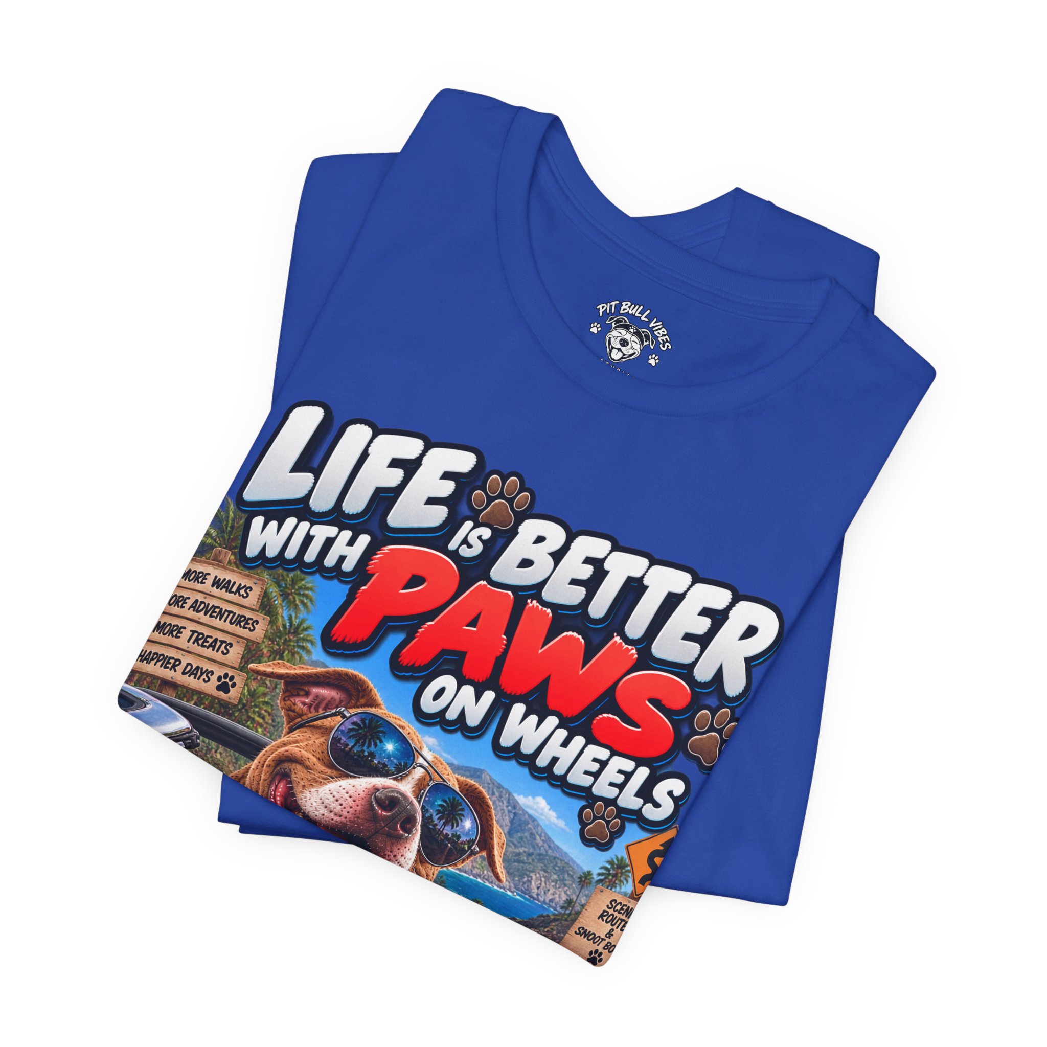 T-Shirt — "Life Is Better With Paws on Wheels" Dog Driving Graphic Tee - Image 19