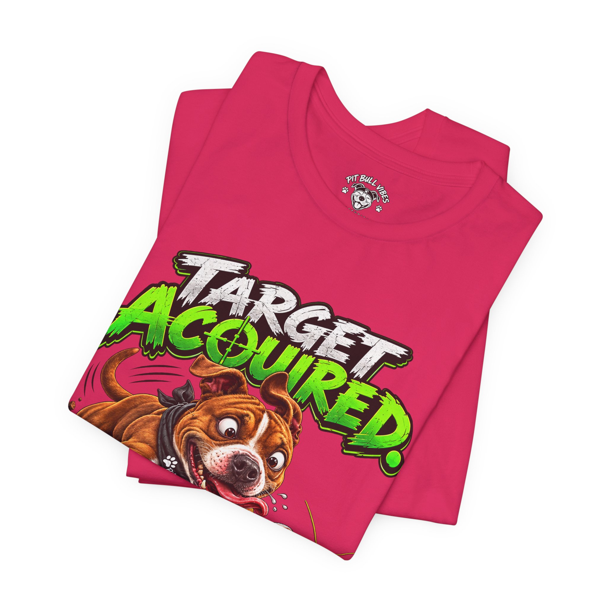 Target Acquired T-Shirt — Playful PitBull Dog 'Bug Patrol: Full Send' Graphic Tee - Image 27