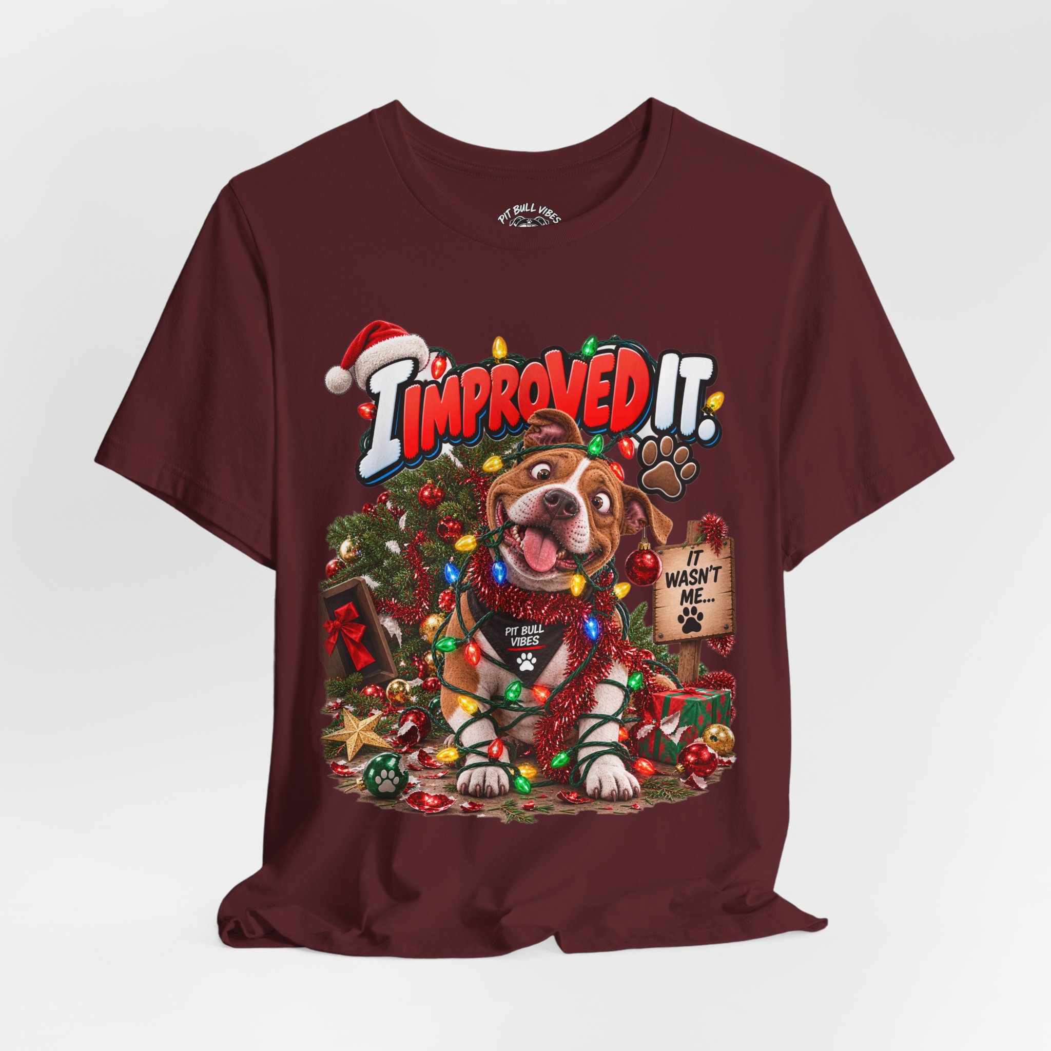 Christmas Dog T‑Shirt – "I Improved It" Funny Holiday Pet Tee - Image 32