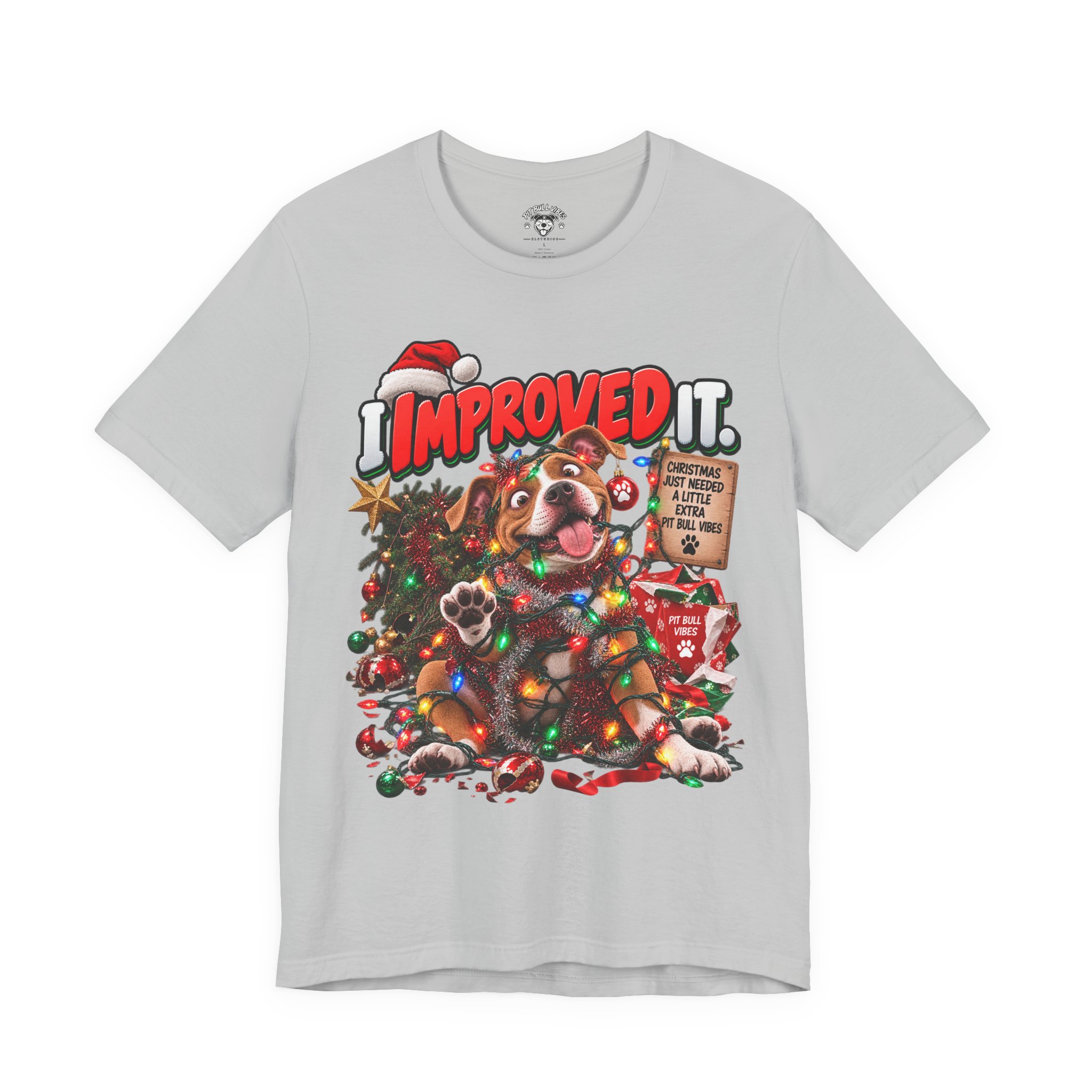 Holiday Dog T‑Shirt “I Improved It” Christmas Puppy Tee - Image 9