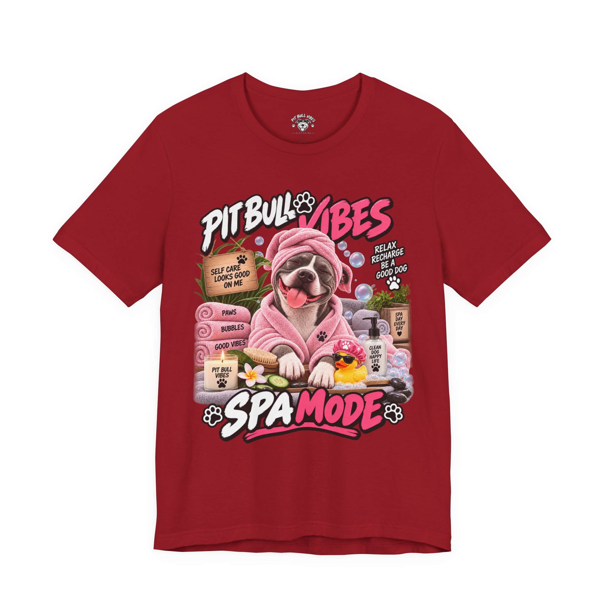 Pit Bull Spa Mode T-Shirt – Cute Spa Vibes Graphic Tee for Dog Lovers - Image 37