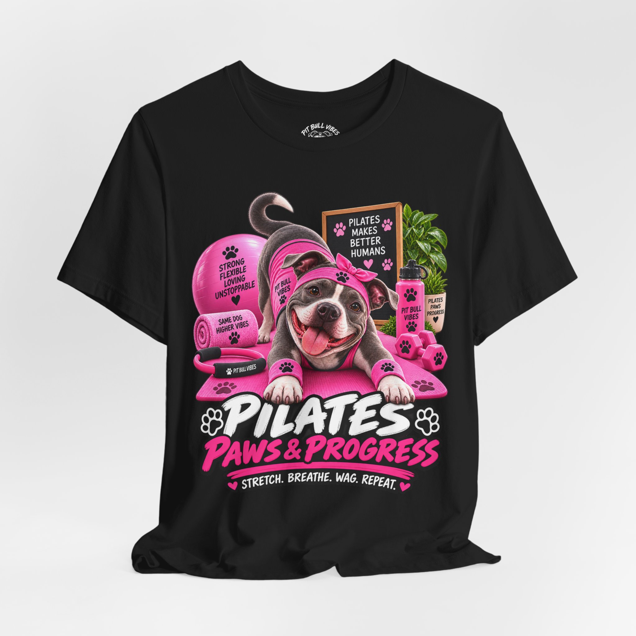 Pilates Paws & Progress T-Shirt — Cute Dog Yoga Pilates Tee (Stretch, Breathe, Wag, Repeat) - Image 16