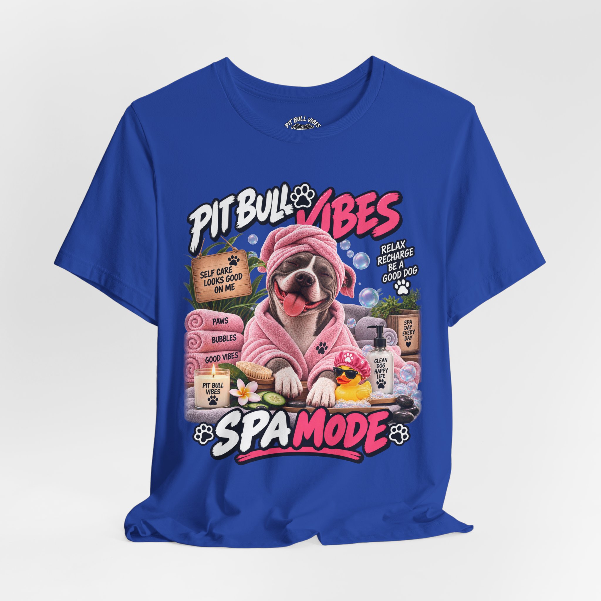 Pit Bull Spa Mode T-Shirt – Cute Spa Vibes Graphic Tee for Dog Lovers - Image 24