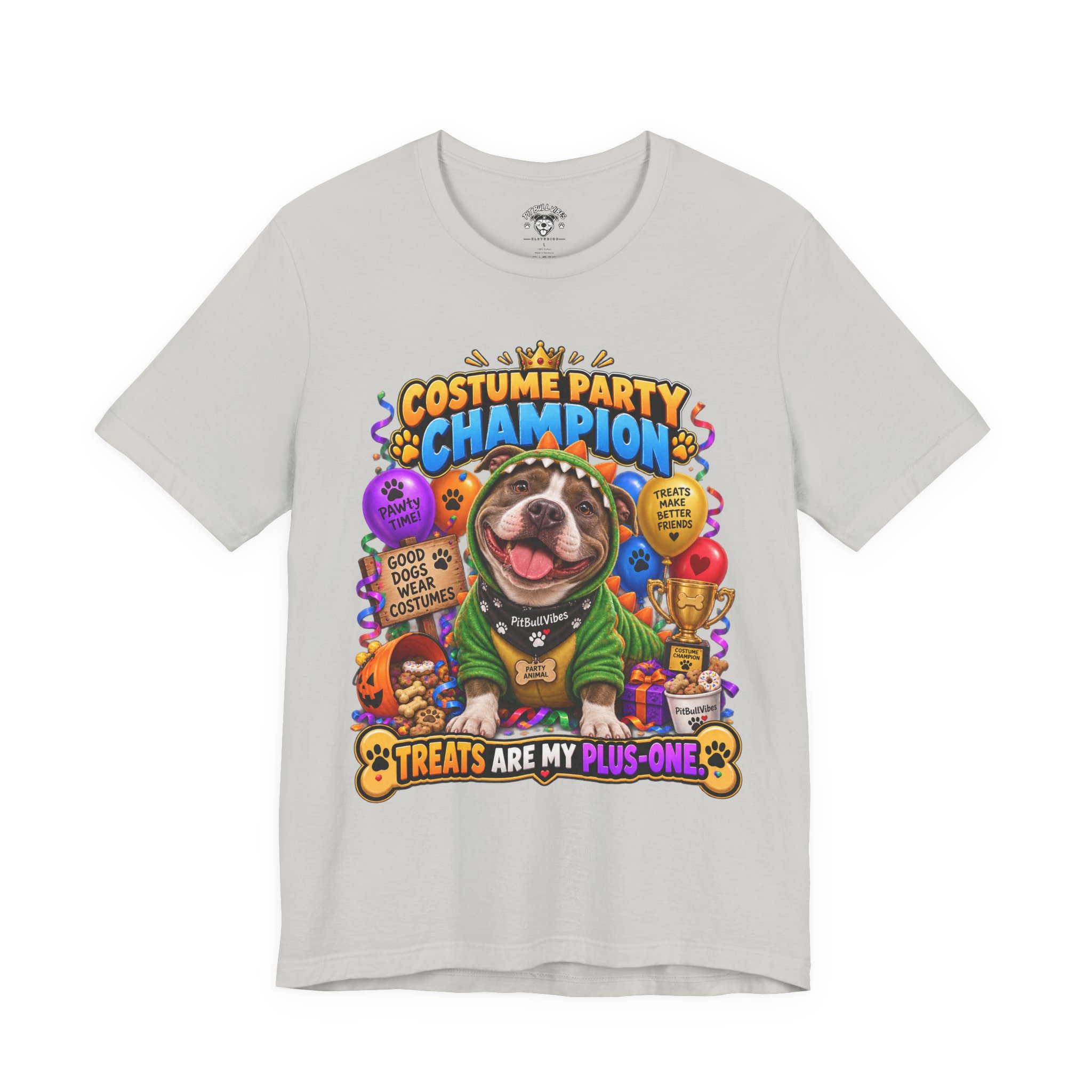 Costume Party Champion Dog T-Shirt — "Treats Are My Plus-One" - Image 17