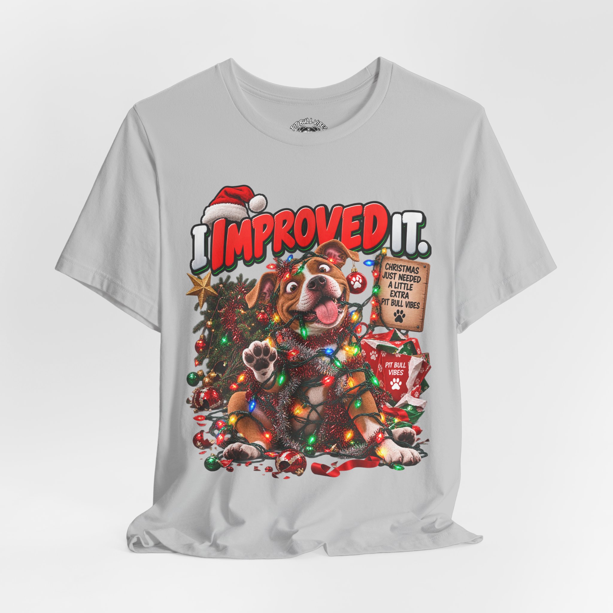 Holiday Dog T‑Shirt “I Improved It” Christmas Puppy Tee - Image 12