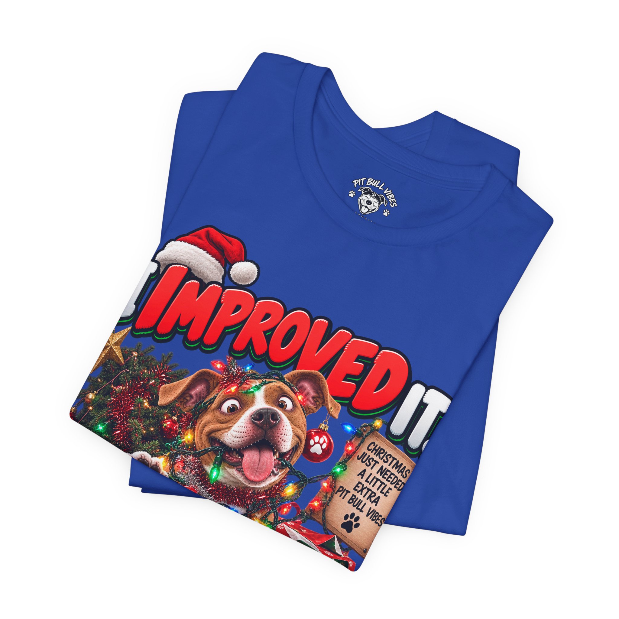 Holiday Dog T‑Shirt “I Improved It” Christmas Puppy Tee - Image 23