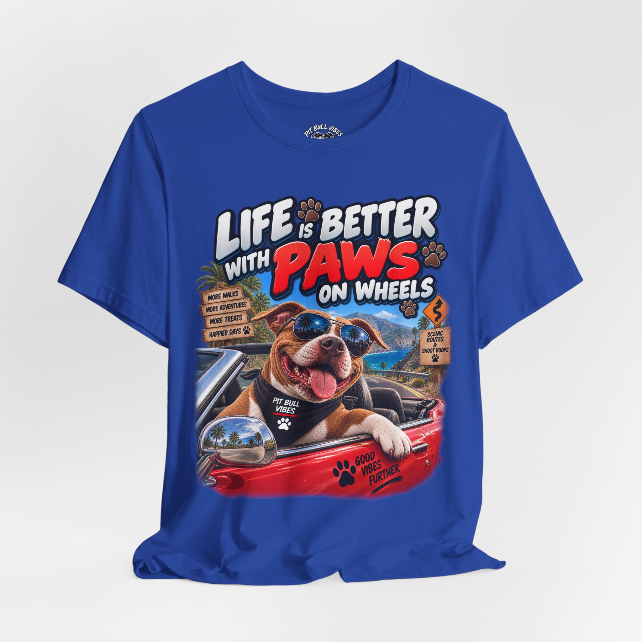 T-Shirt — "Life Is Better With Paws on Wheels" Dog Driving Graphic Tee - Image 20