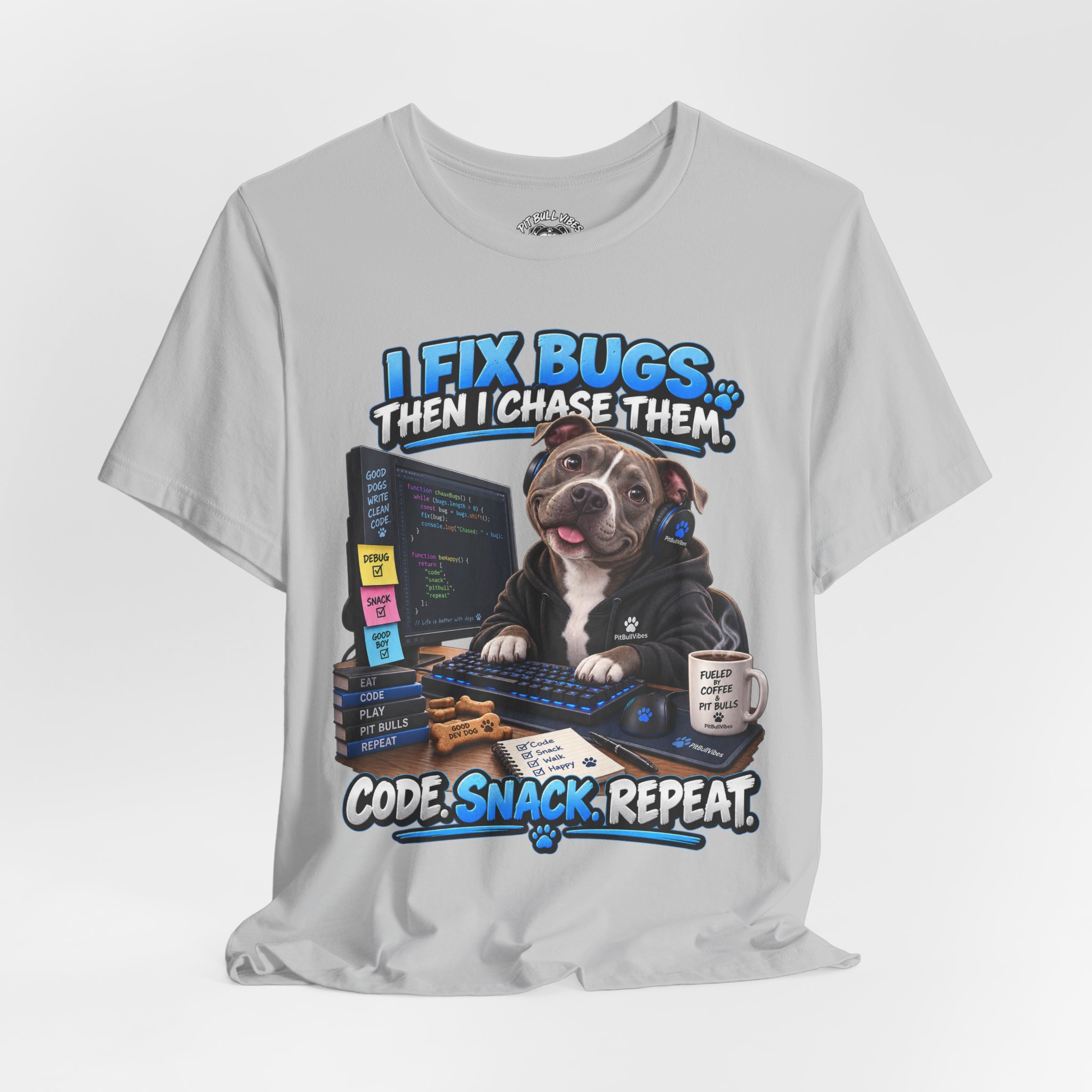 Bug-Fixing Coder Tee — "I Fix Bugs Then I Chase Them" Cute Dog Programmer T-Shirt - Image 12