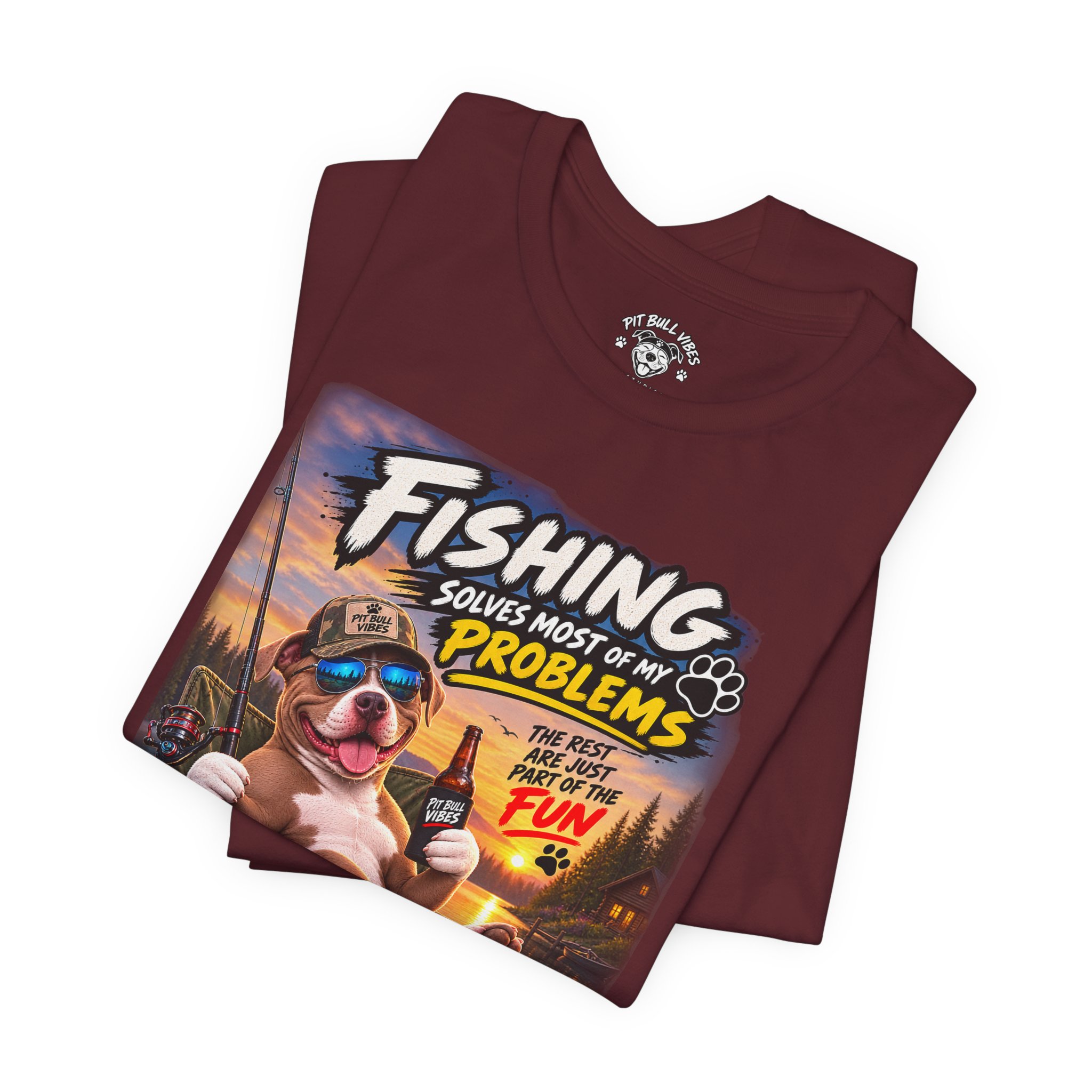 Fishing Solves Most of My Problems T-Shirt — Funny Fishing Graphic Tee - Image 35