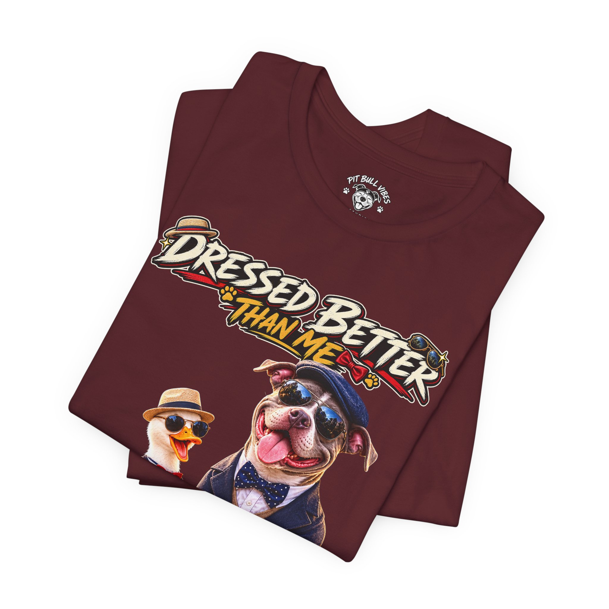 Graphic Tee - "Dressed Better Than Me" Funny Dog & Duck Outfit Design - Image 31