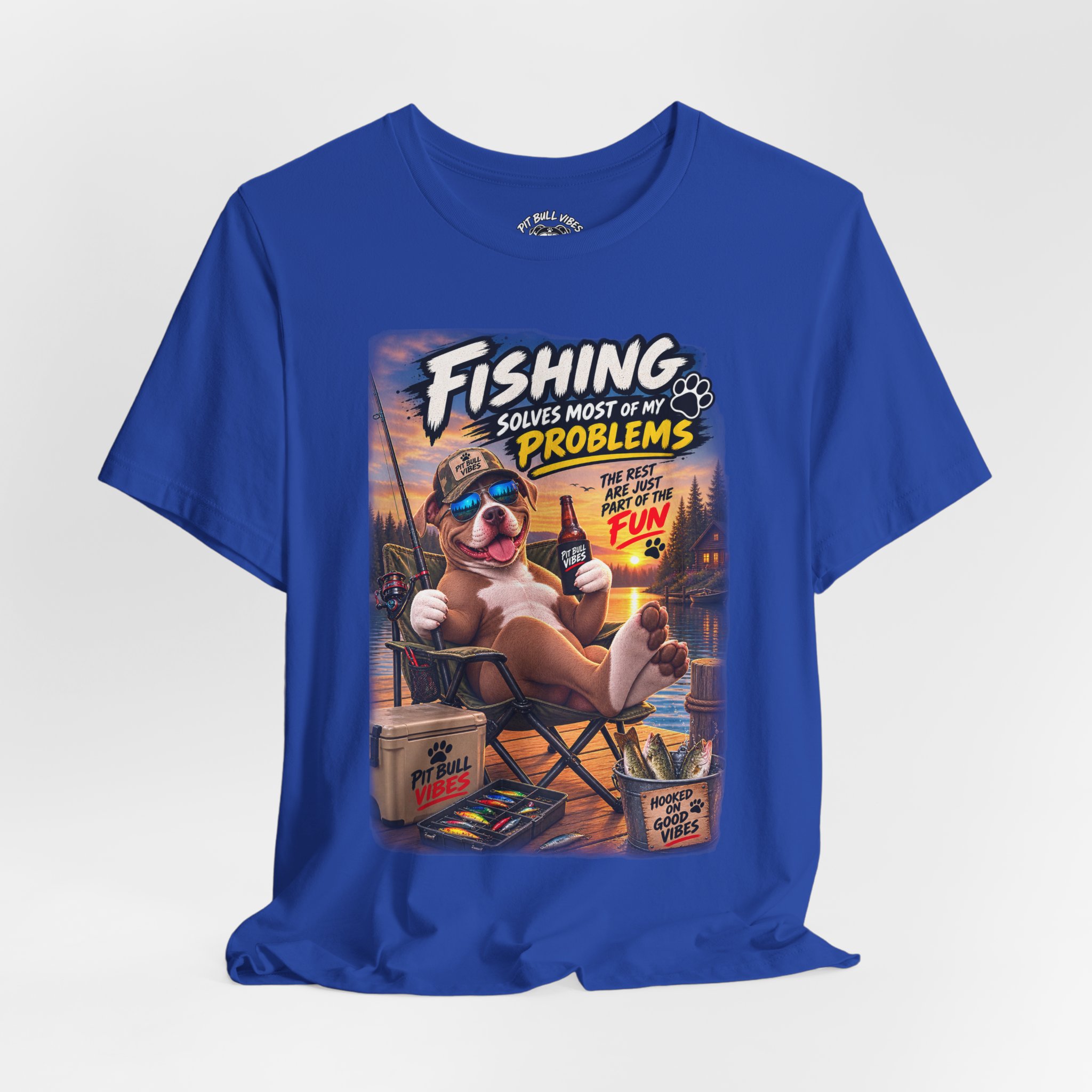 Fishing Solves Most of My Problems T-Shirt — Funny Fishing Graphic Tee - Image 17