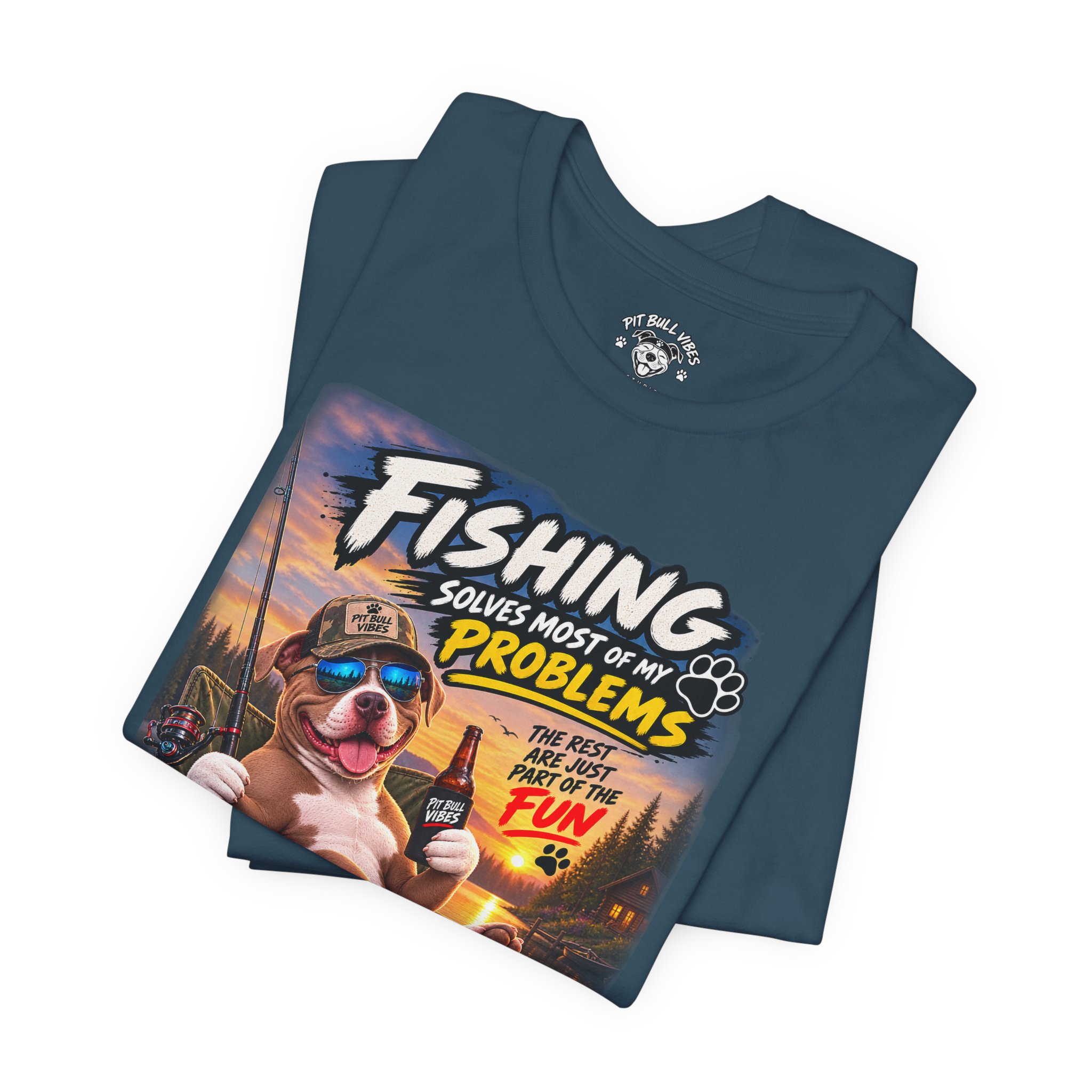 Fishing Solves Most of My Problems T-Shirt — Funny Fishing Graphic Tee - Image 31