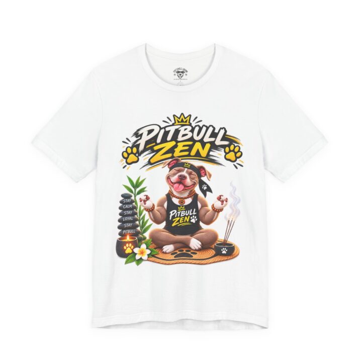 Pitbull Zen T-Shirt - Cute Meditating Pitbull Graphic Tee