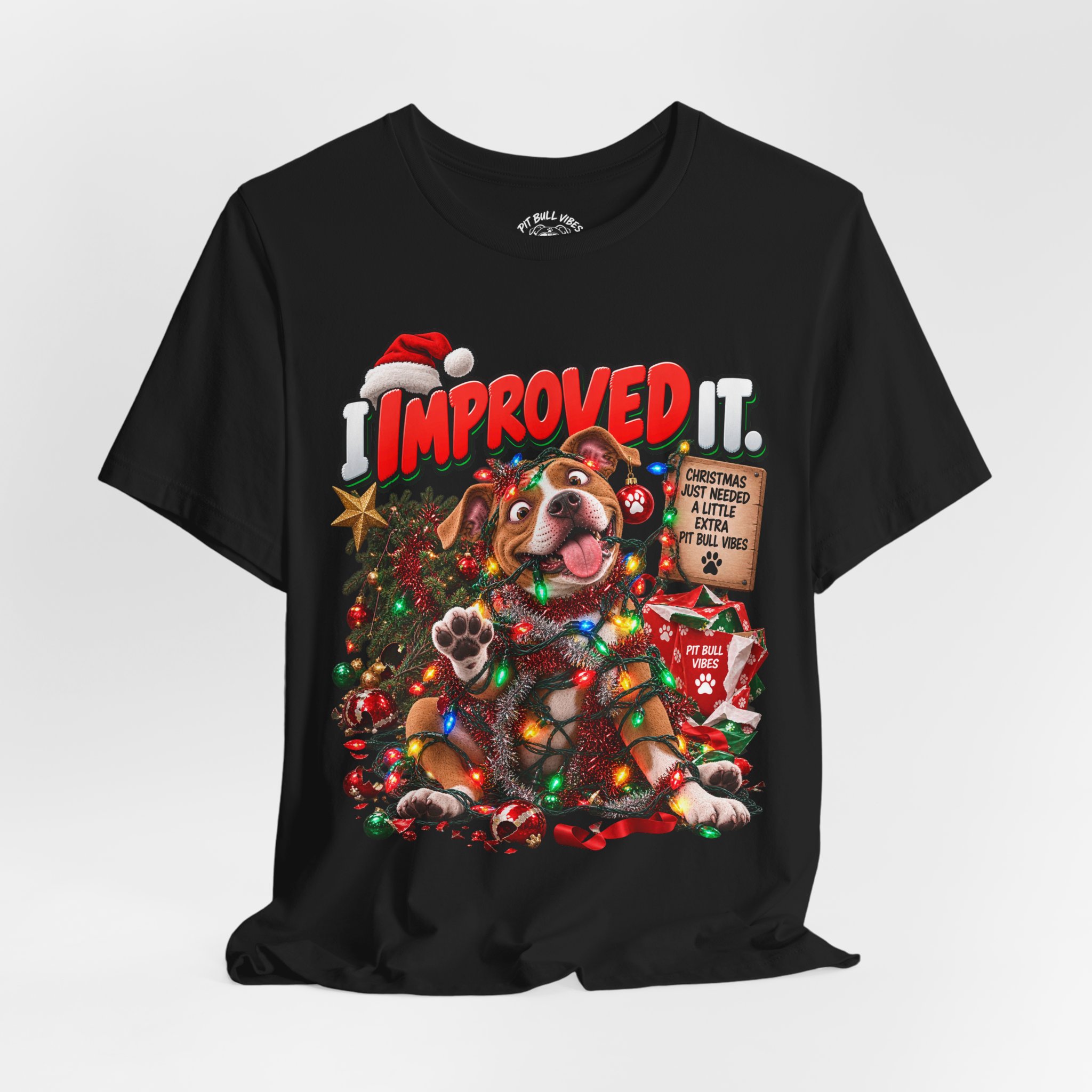 Holiday Dog T‑Shirt “I Improved It” Christmas Puppy Tee - Image 16