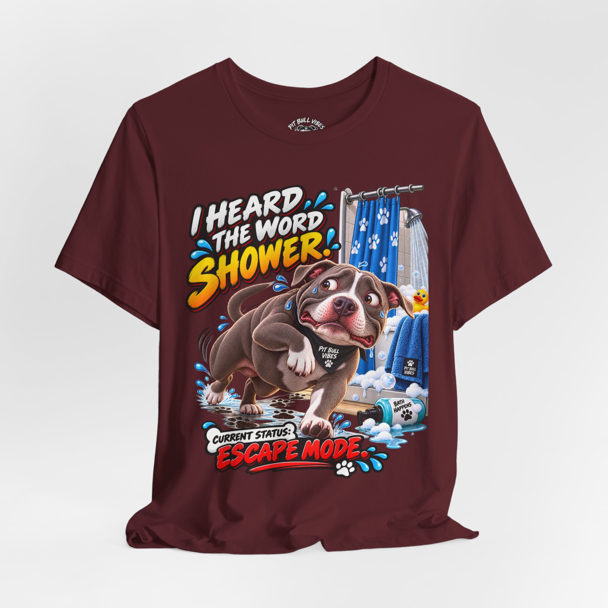 Funny Dog T‑Shirt — "I Heard the Word Shower" Escape Mode Graphic Tee - Image 32