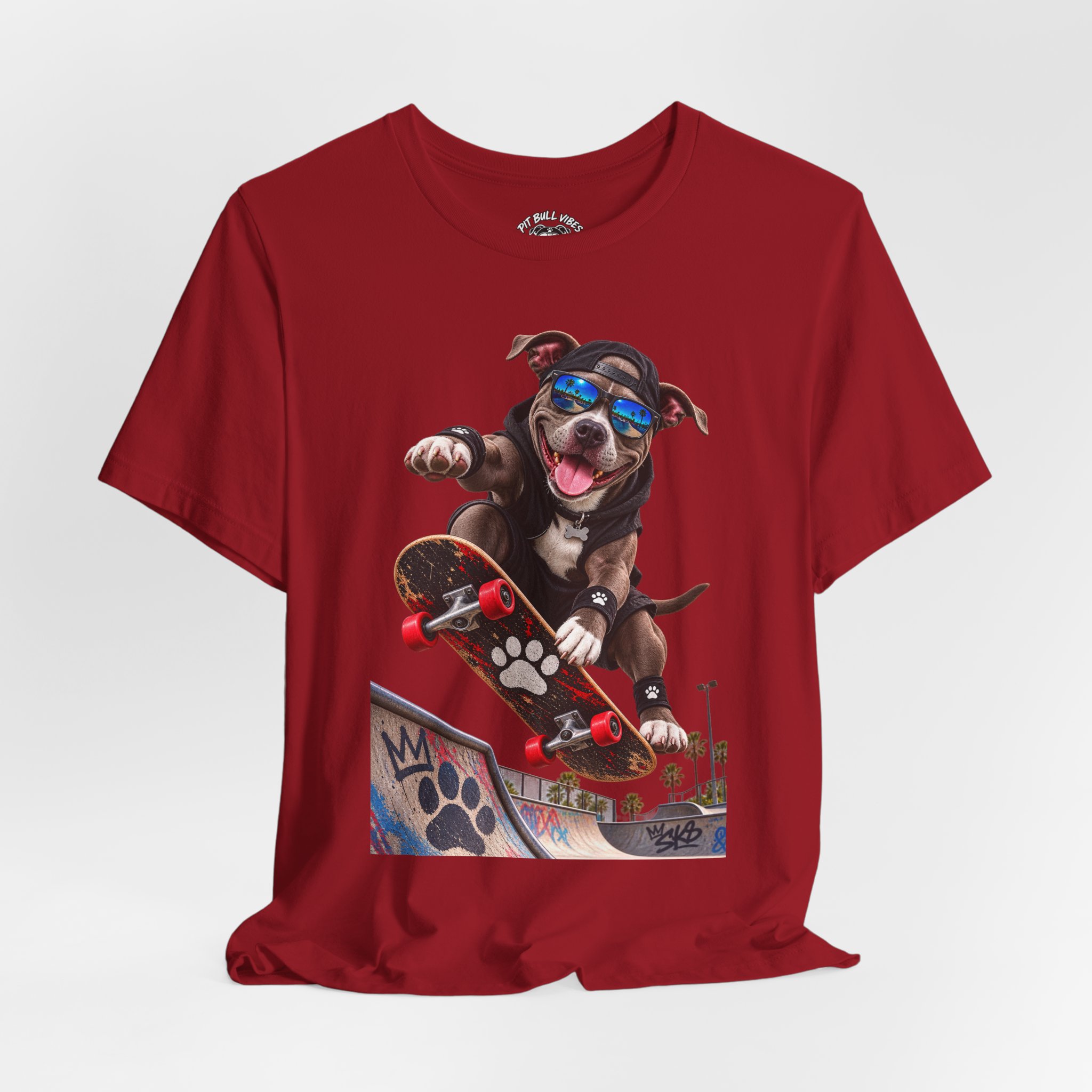 Skateboarding Dog T-Shirt | Skate Pup Graphic Tee, Sunglasses Puppy - Image 40