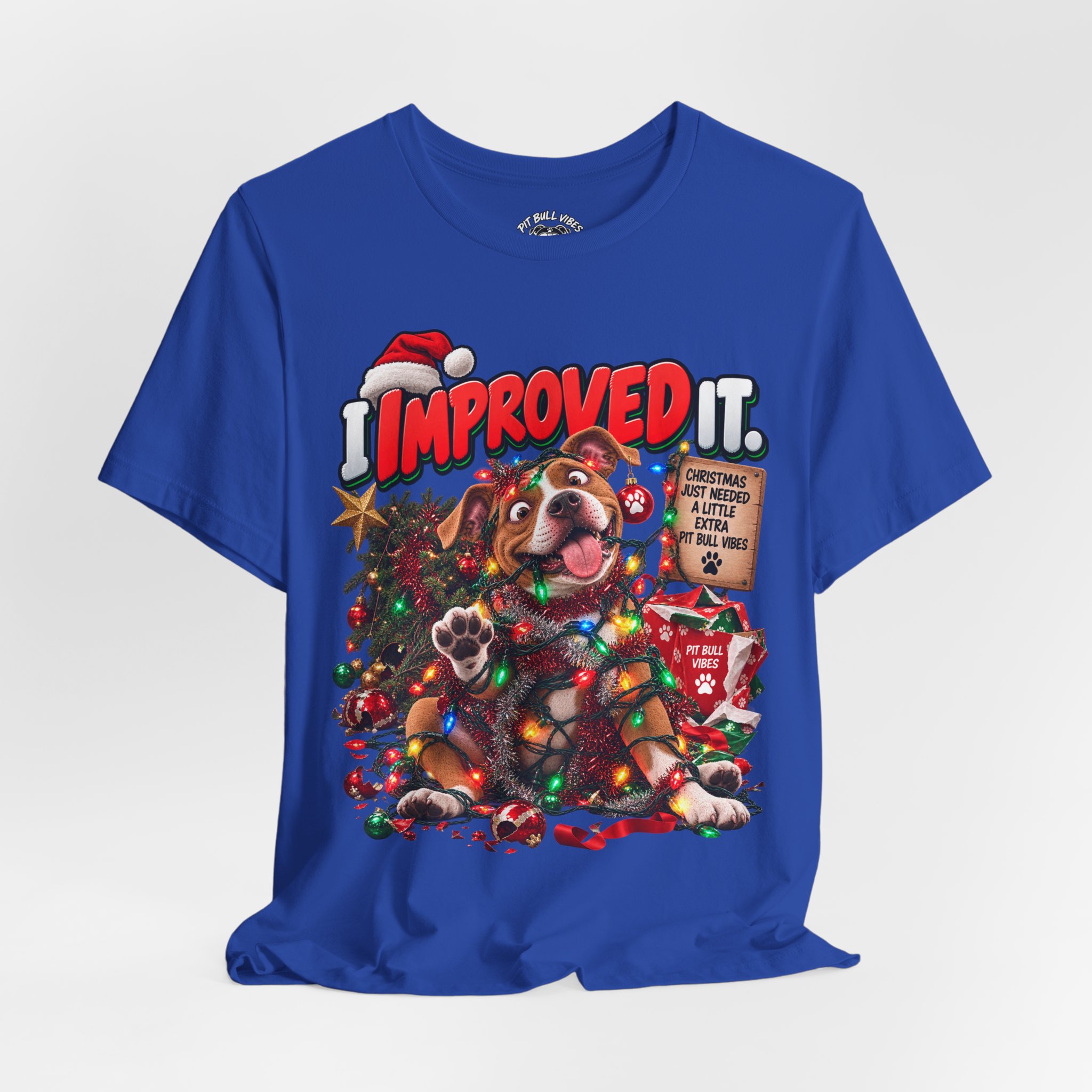 Holiday Dog T‑Shirt “I Improved It” Christmas Puppy Tee - Image 24
