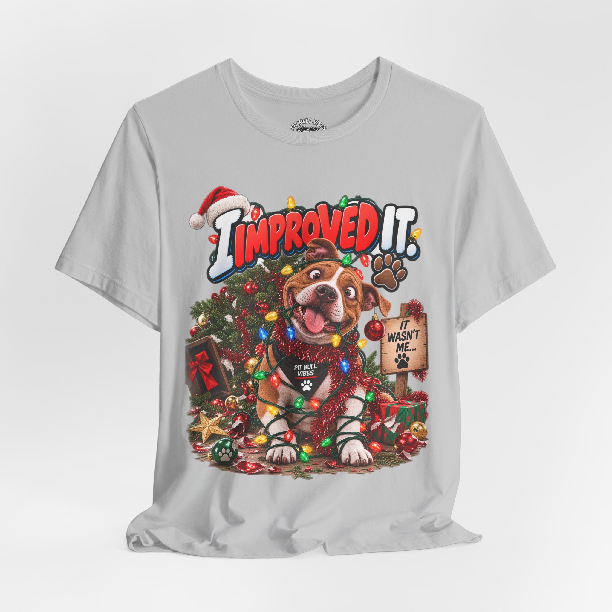 Christmas Dog T‑Shirt – "I Improved It" Funny Holiday Pet Tee - Image 12