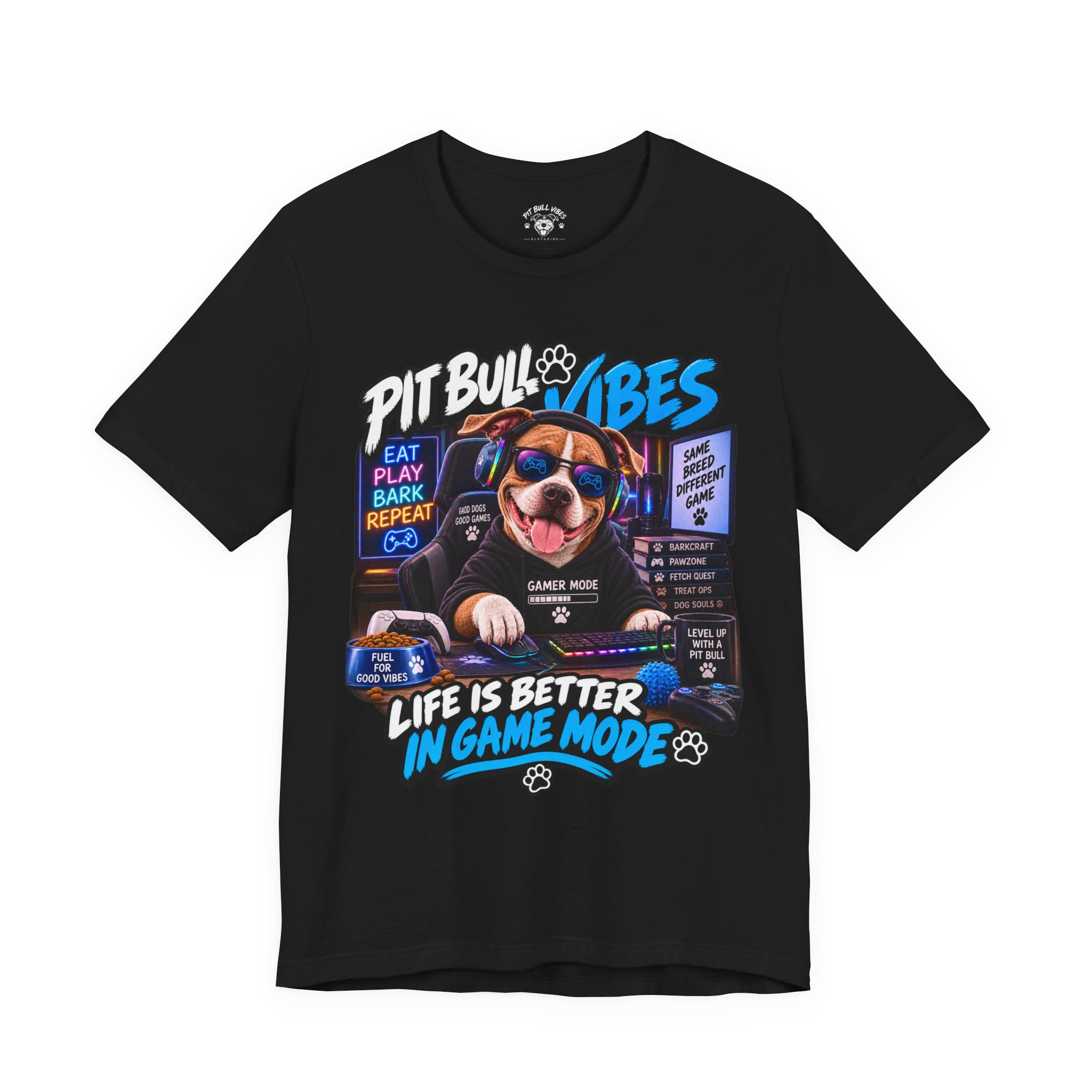 Pitbull Vibes Gamer Tee — "Life Is Better In Game Mode" - Image 2