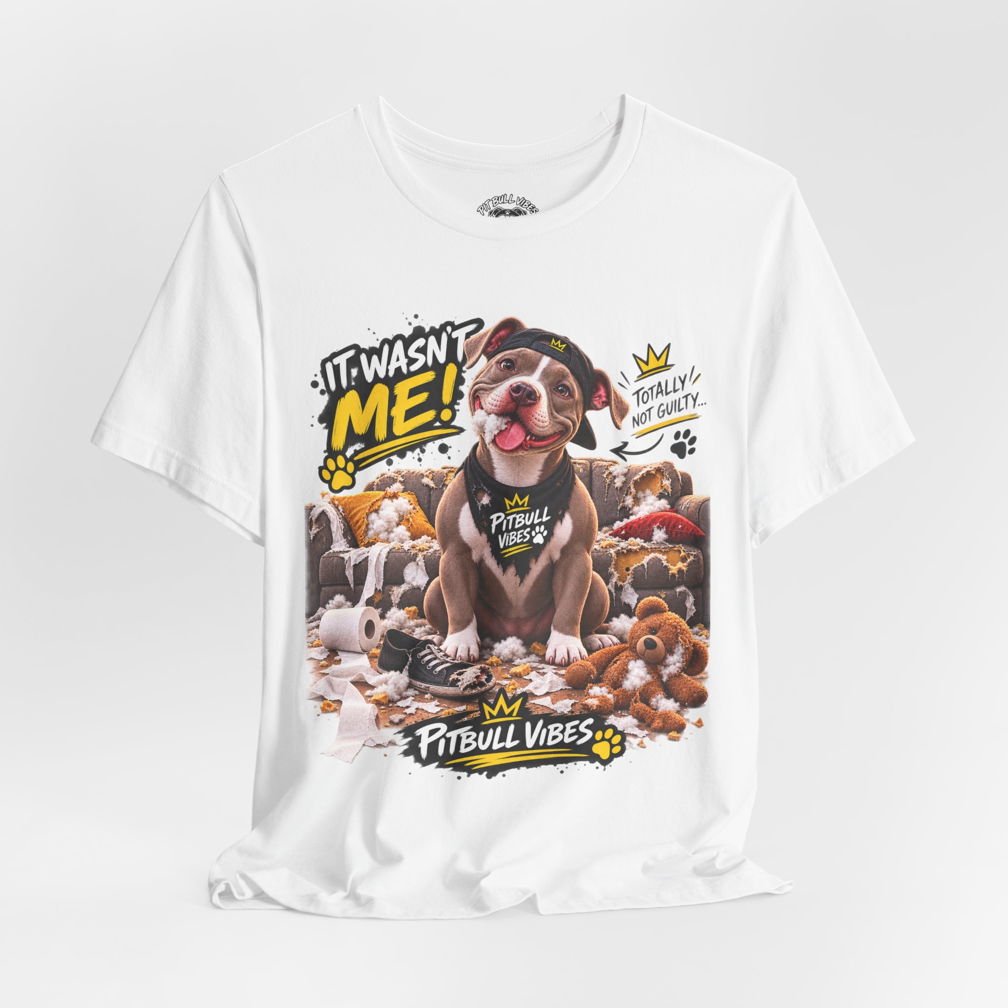 Pitbull Vibes T-Shirt – "It Wasn't Me" Cute Puppy Graphic Tee - Image 8