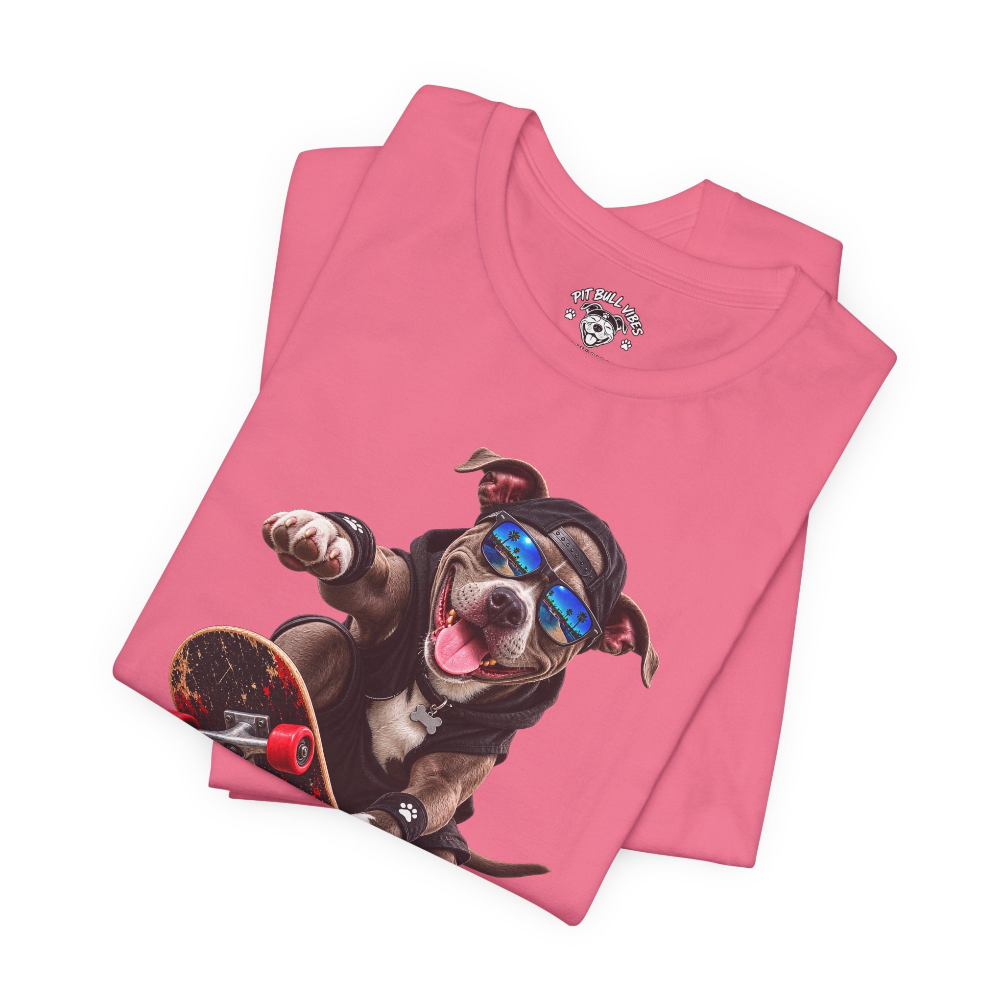 Skateboarding Dog T-Shirt | Skate Pup Graphic Tee, Sunglasses Puppy - Image 31
