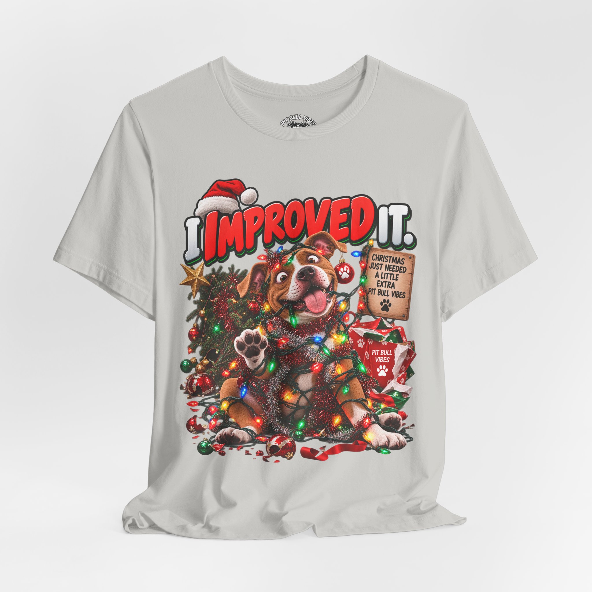 Holiday Dog T‑Shirt “I Improved It” Christmas Puppy Tee - Image 20