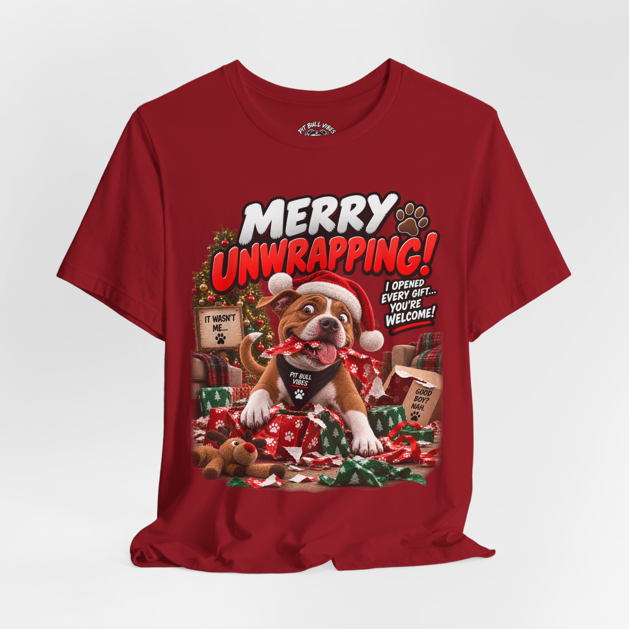 Merry Unwrapping! Christmas Dog T-Shirt — Funny Holiday Puppy Gift - Image 40
