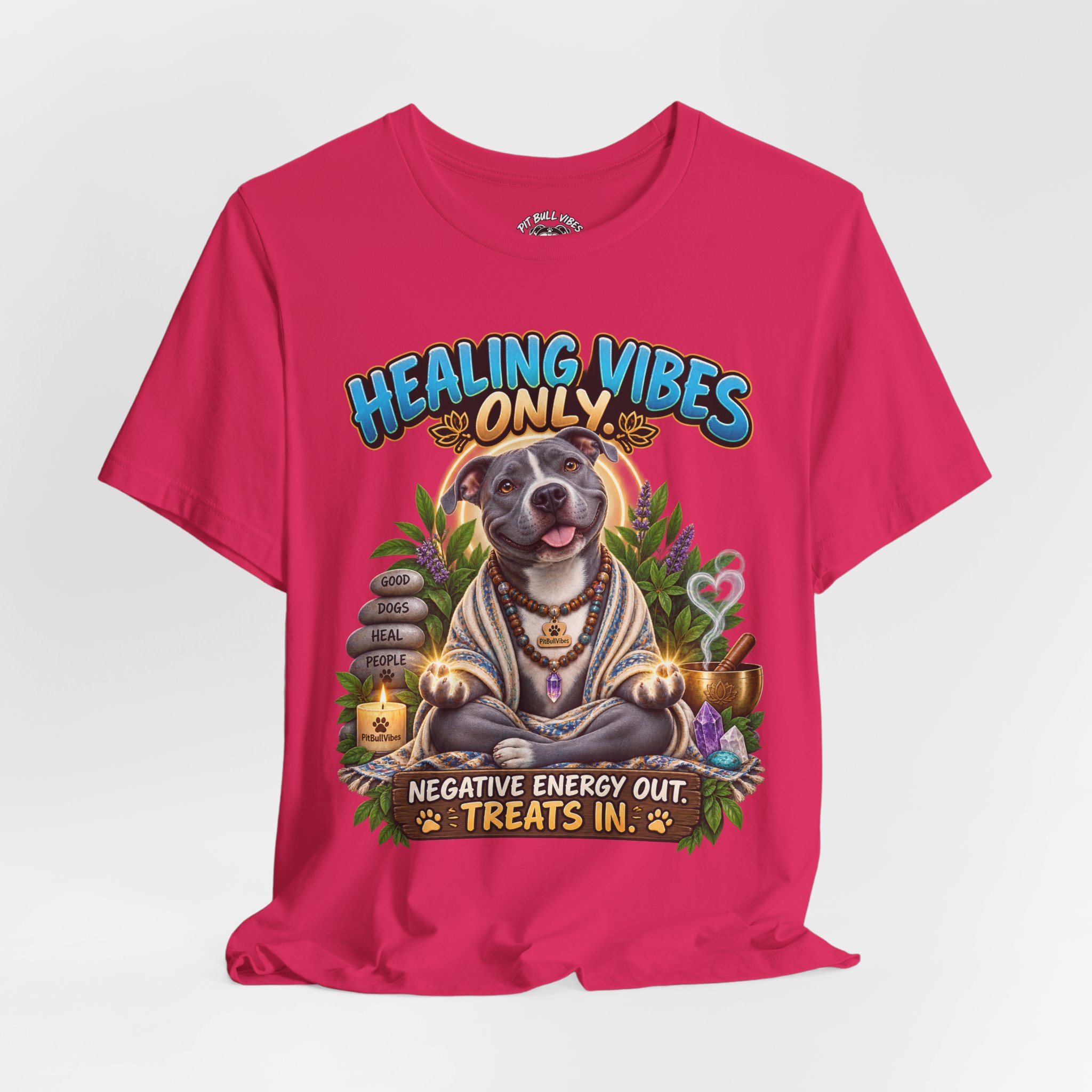 Healing Vibes Only Tee — "Negative Energy Out, Treats In" Dog Graphic T‑Shirt - Image 28