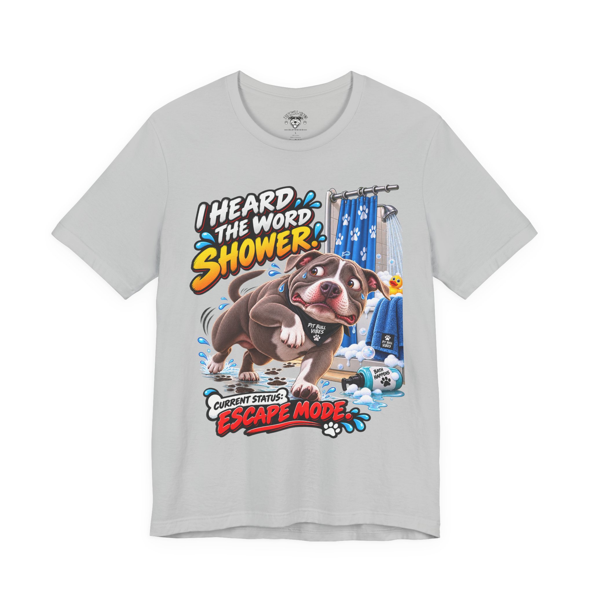 Funny Dog T‑Shirt — "I Heard the Word Shower" Escape Mode Graphic Tee - Image 9