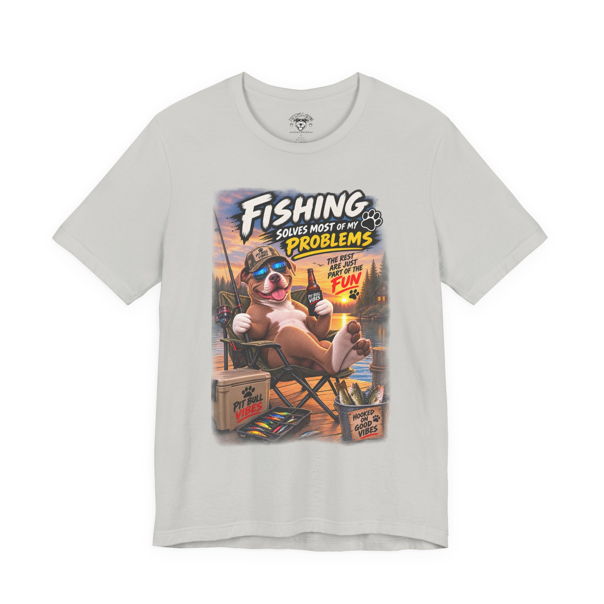 Fishing Solves Most of My Problems T-Shirt — Funny Fishing Graphic Tee - Image 25
