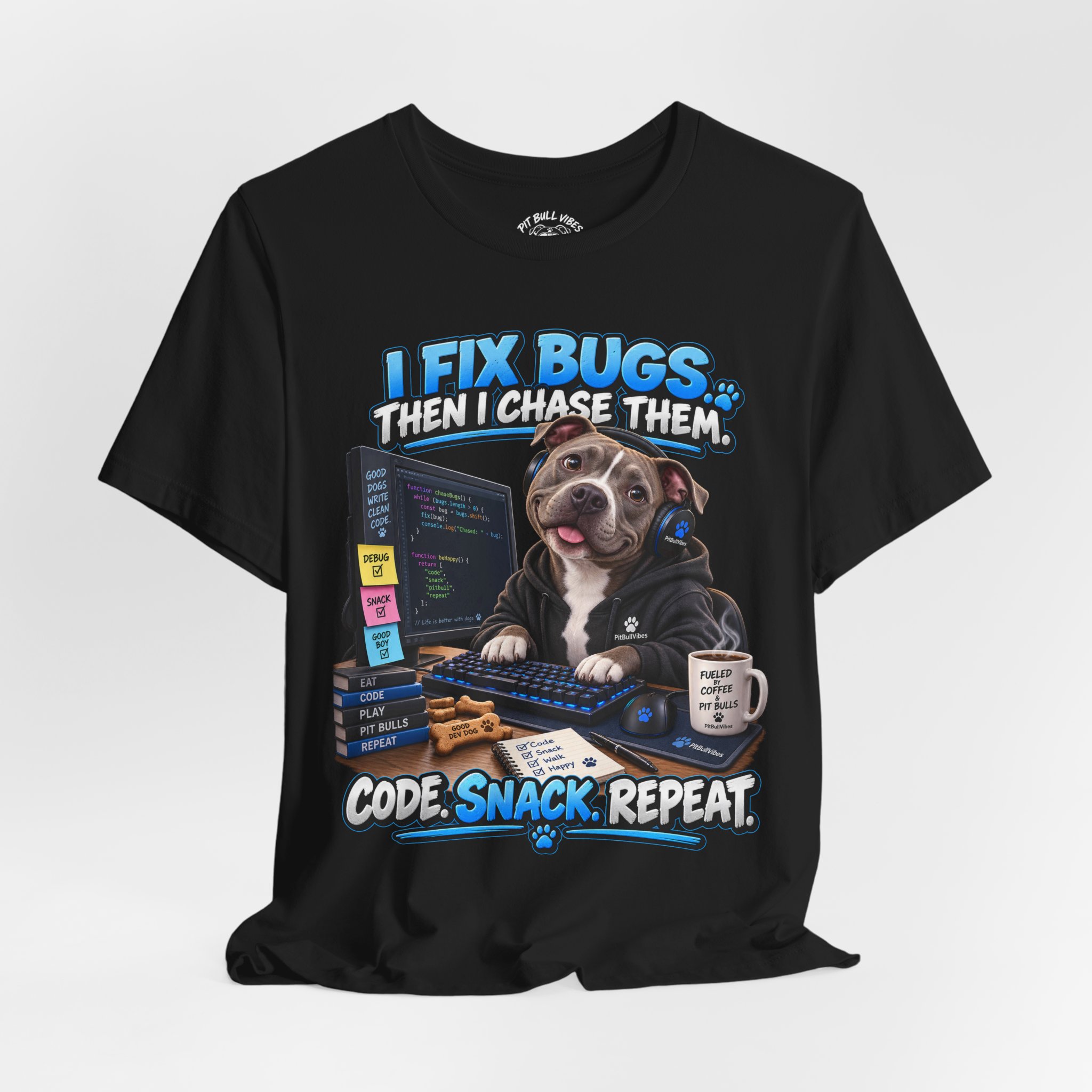 Bug-Fixing Coder Tee — "I Fix Bugs Then I Chase Them" Cute Dog Programmer T-Shirt - Image 16