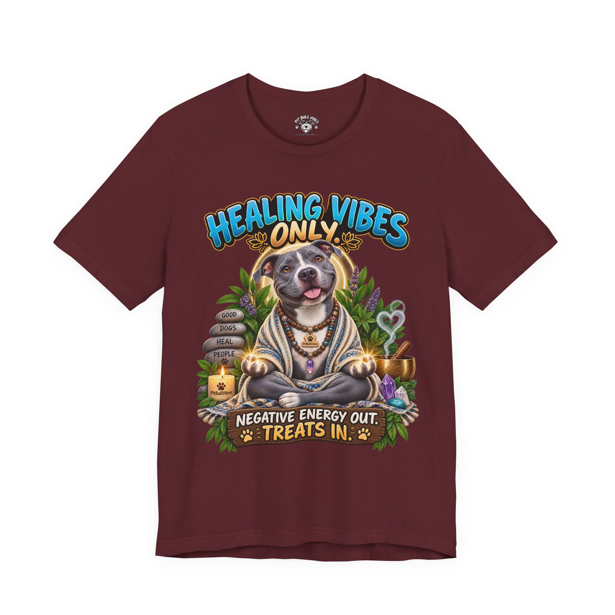Healing Vibes Only Tee — "Negative Energy Out, Treats In" Dog Graphic T‑Shirt - Image 29