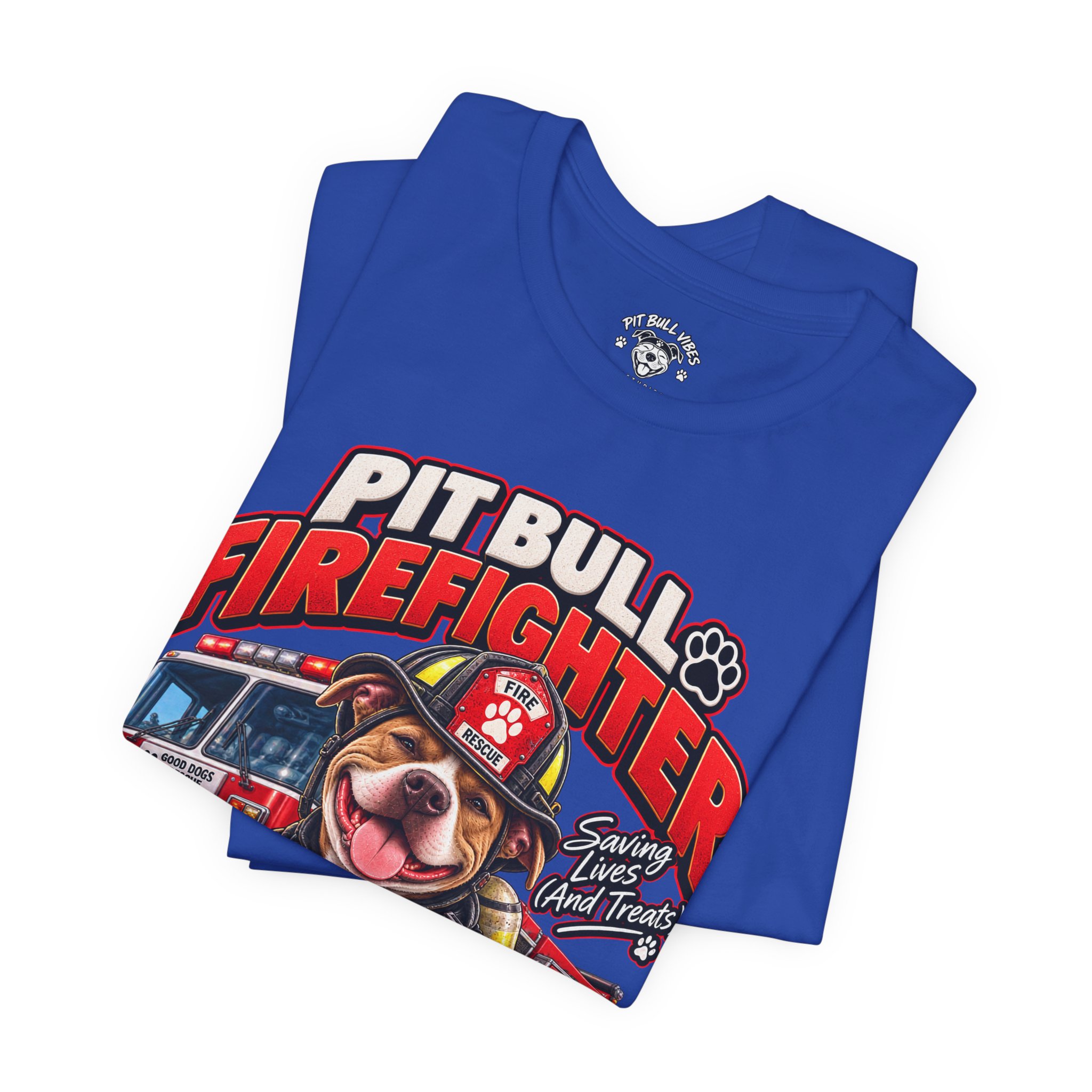 Pitbull Firefighter T-Shirt – Cute Firehouse Dog Tee for Firefighters & Dog Lovers - Image 19