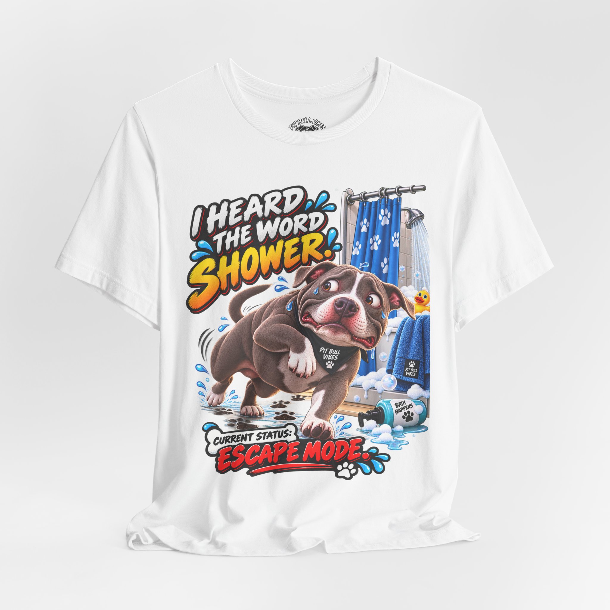 Funny Dog T‑Shirt — "I Heard the Word Shower" Escape Mode Graphic Tee - Image 8