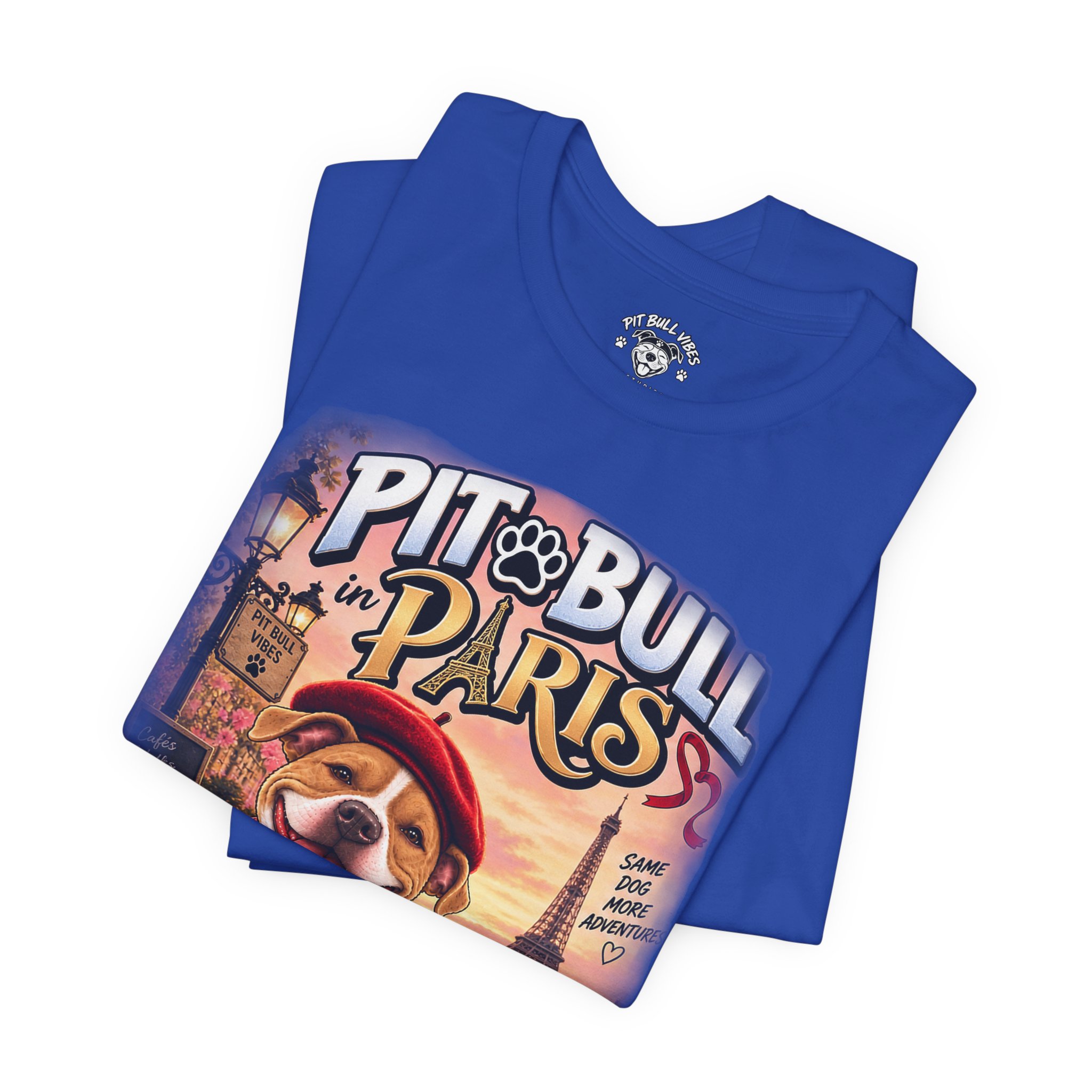 Pit Bull in Paris T-Shirt — Cute French PitBull Travel Graphic Tee - Image 19