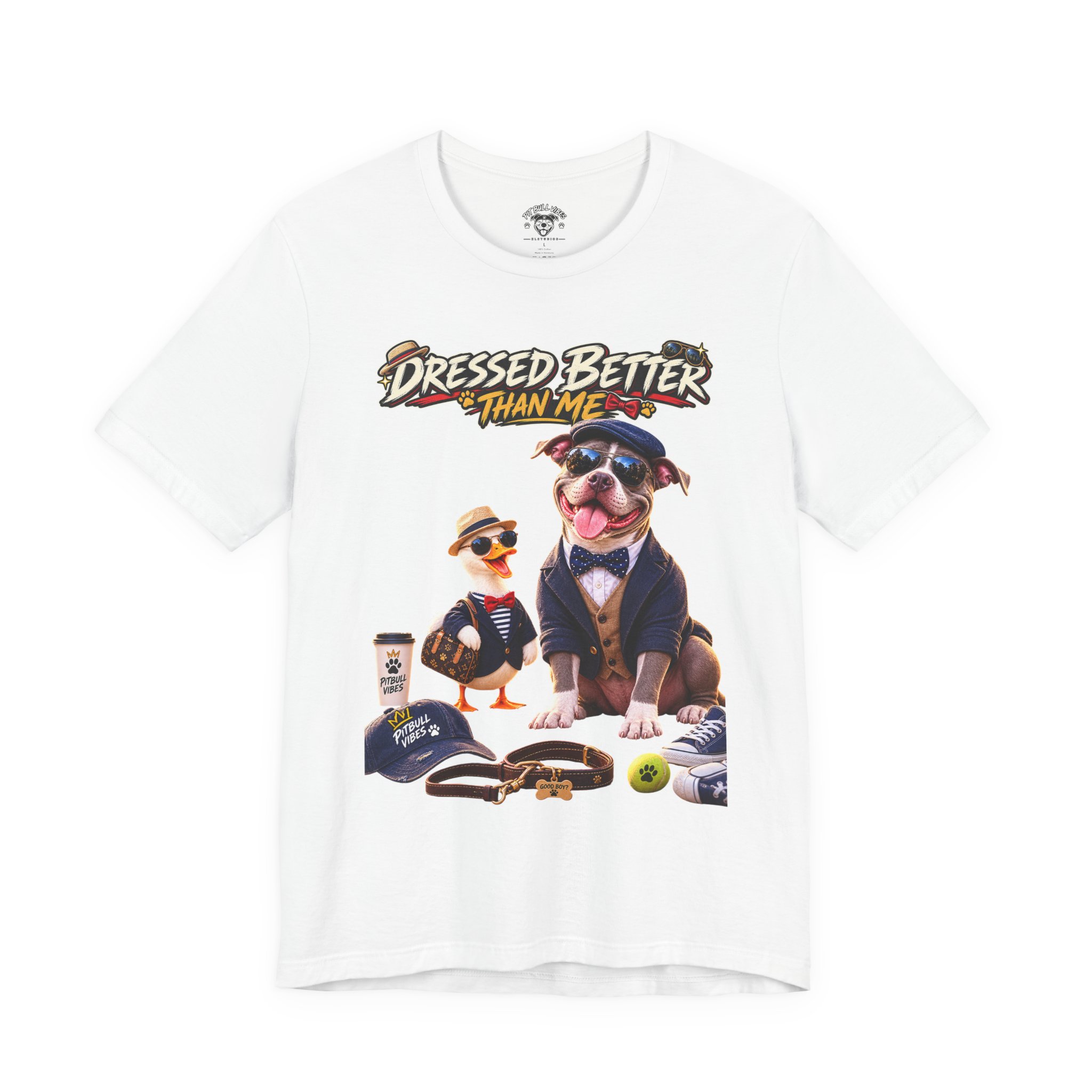Graphic Tee - "Dressed Better Than Me" Funny Dog & Duck Outfit Design - Image 5