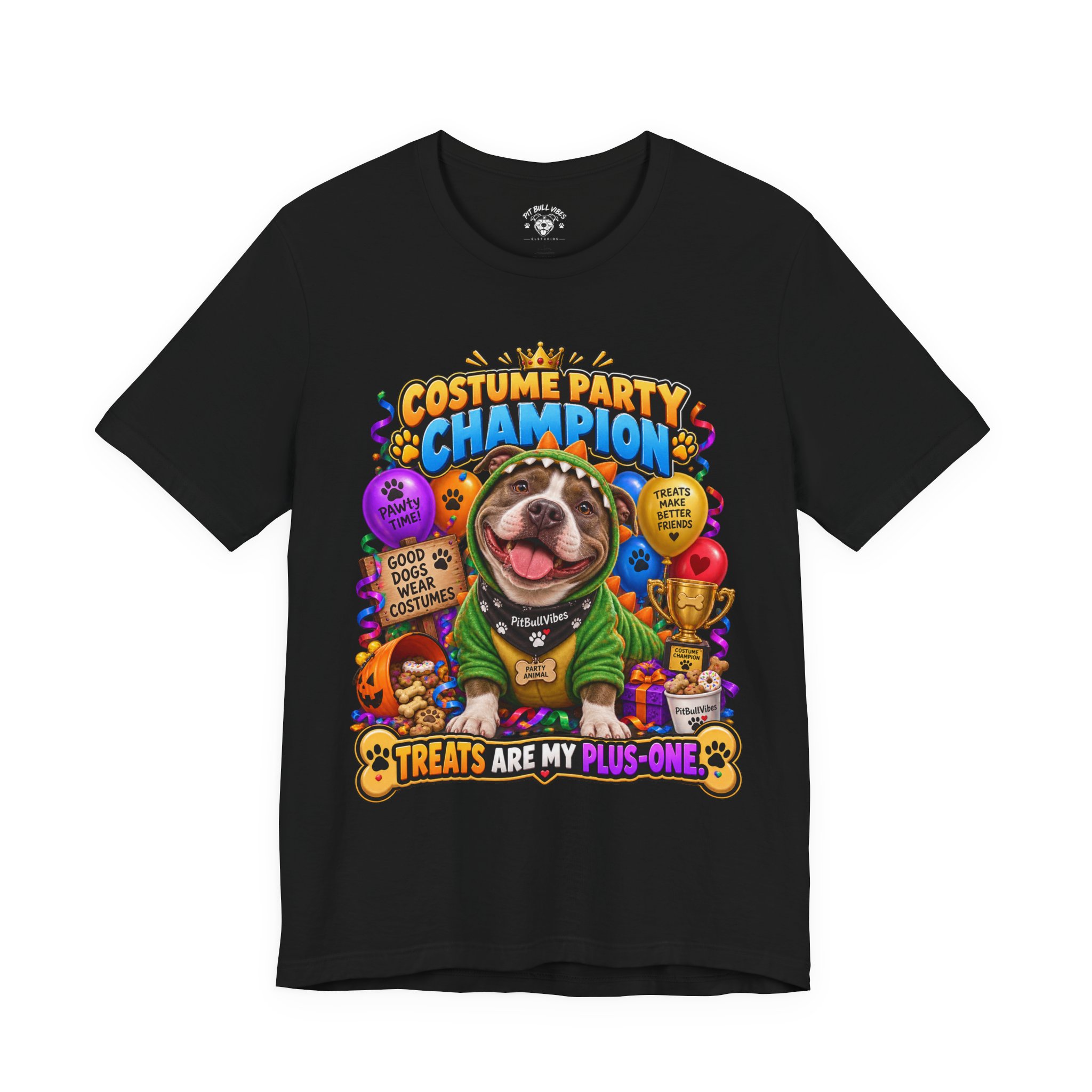 Costume Party Champion Dog T-Shirt — "Treats Are My Plus-One" - Image 13