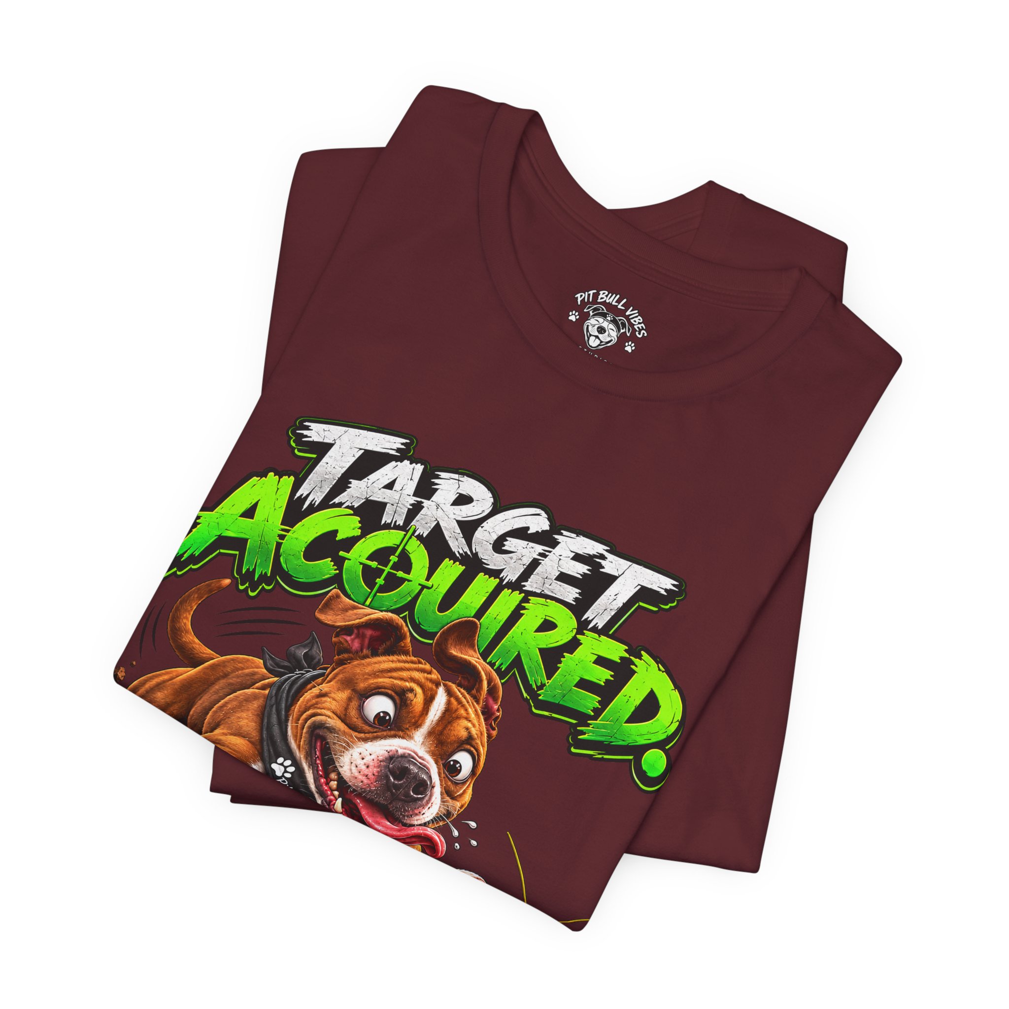 Target Acquired T-Shirt — Playful PitBull Dog 'Bug Patrol: Full Send' Graphic Tee - Image 31